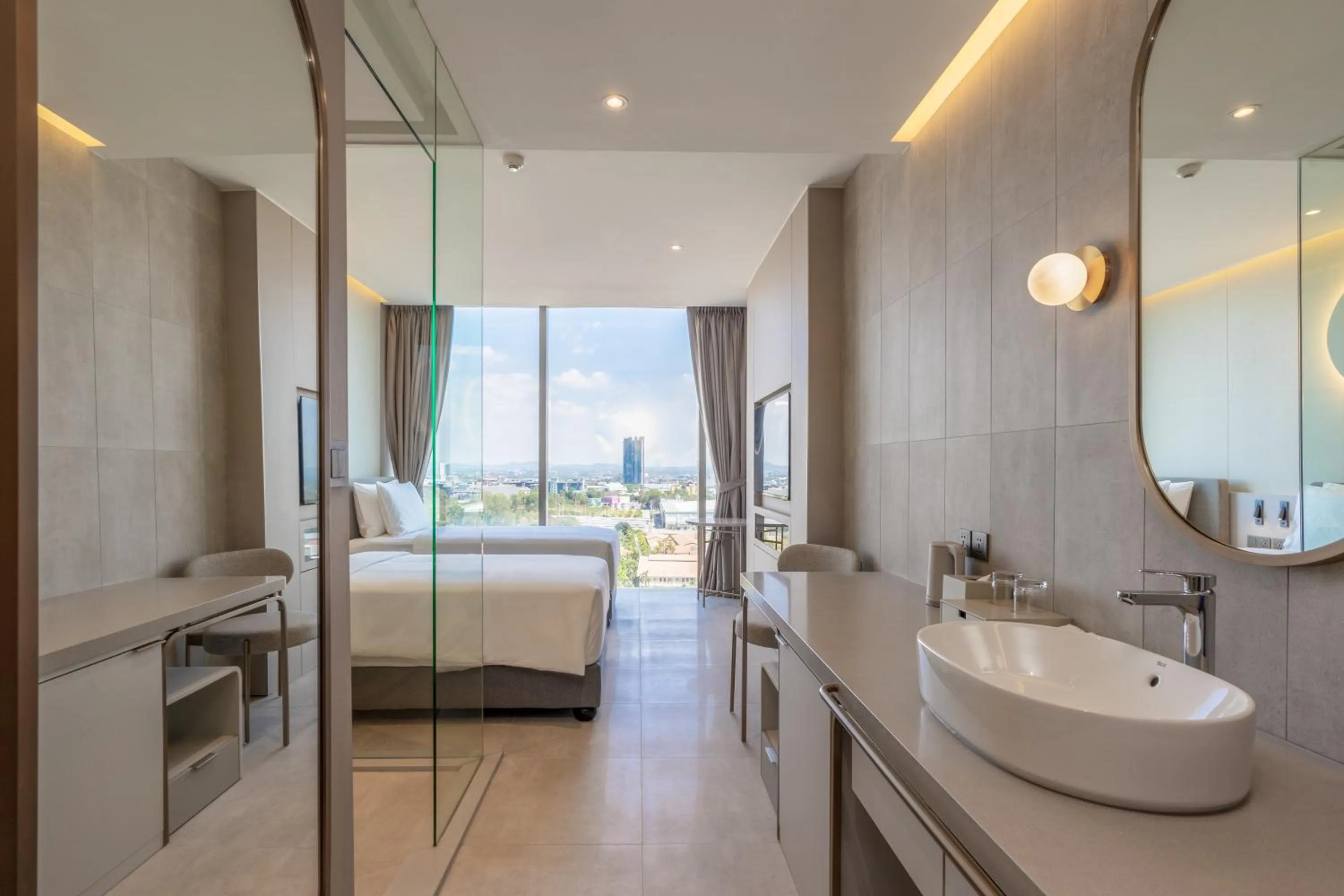 View (from property/room), Bed in Akara Hotel Pattaya