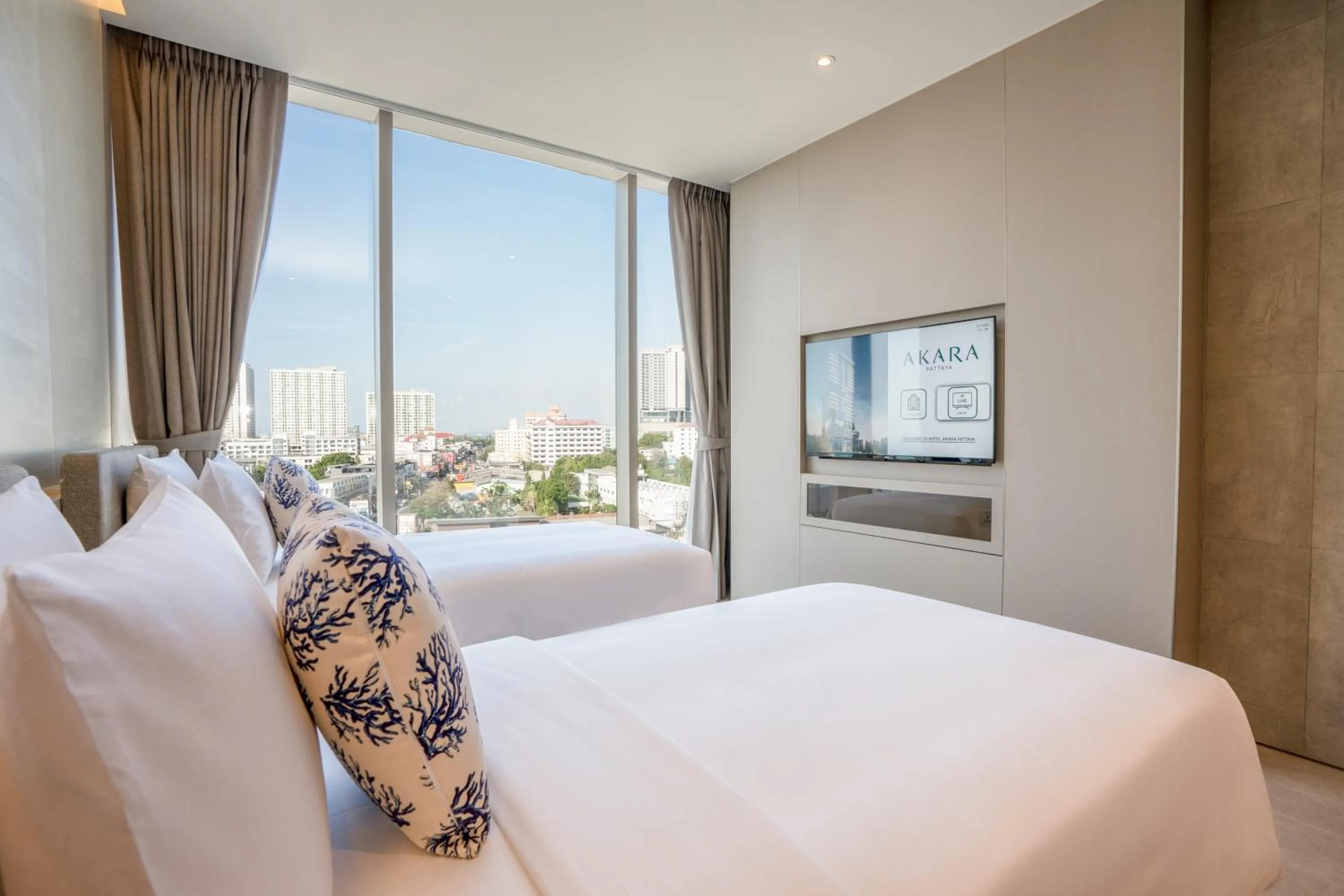 View (from property/room), Bed in Akara Hotel Pattaya