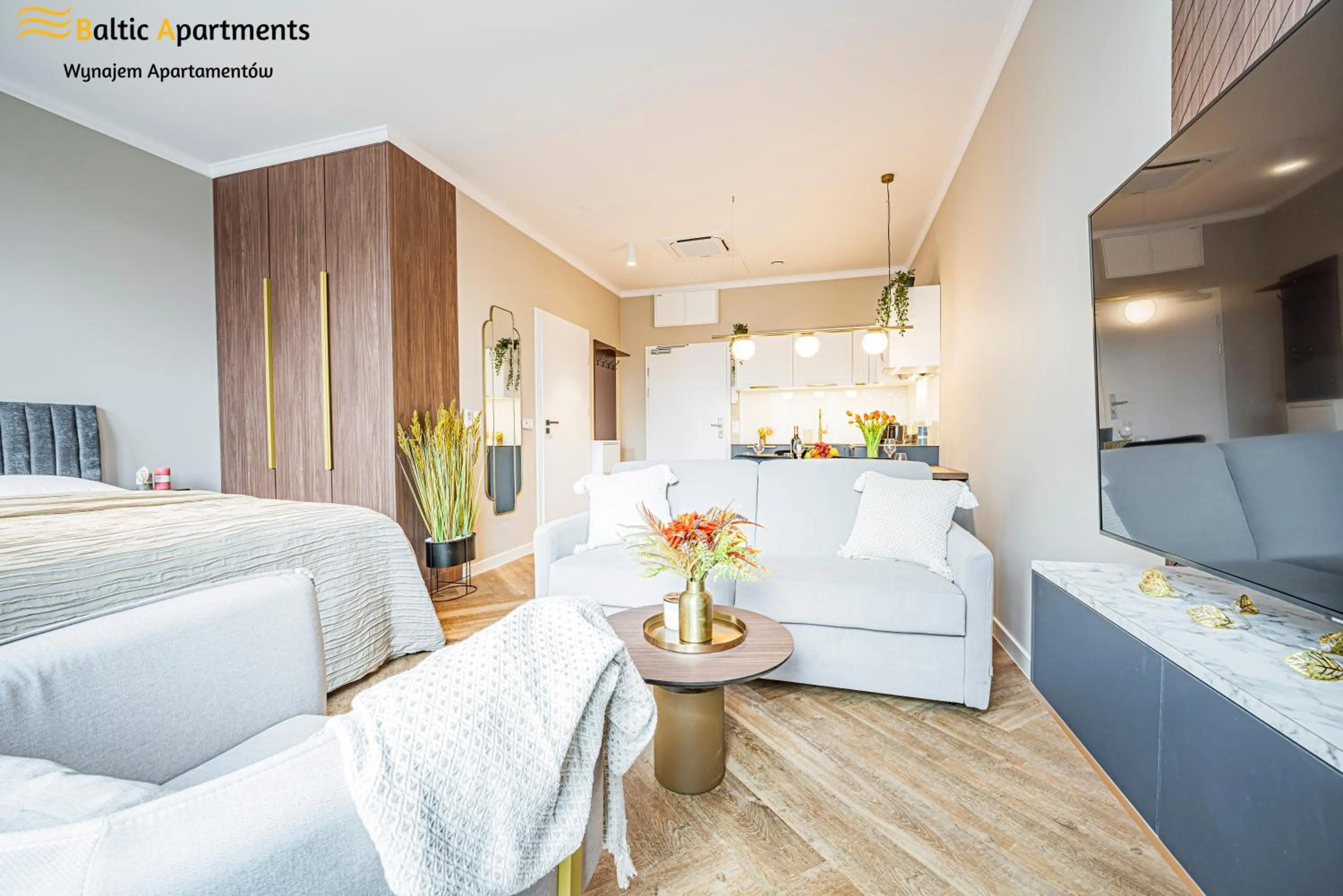 Communal lounge/ TV room, Bed in Seaside Garden Apartments & Wellness by Baltic Apartments