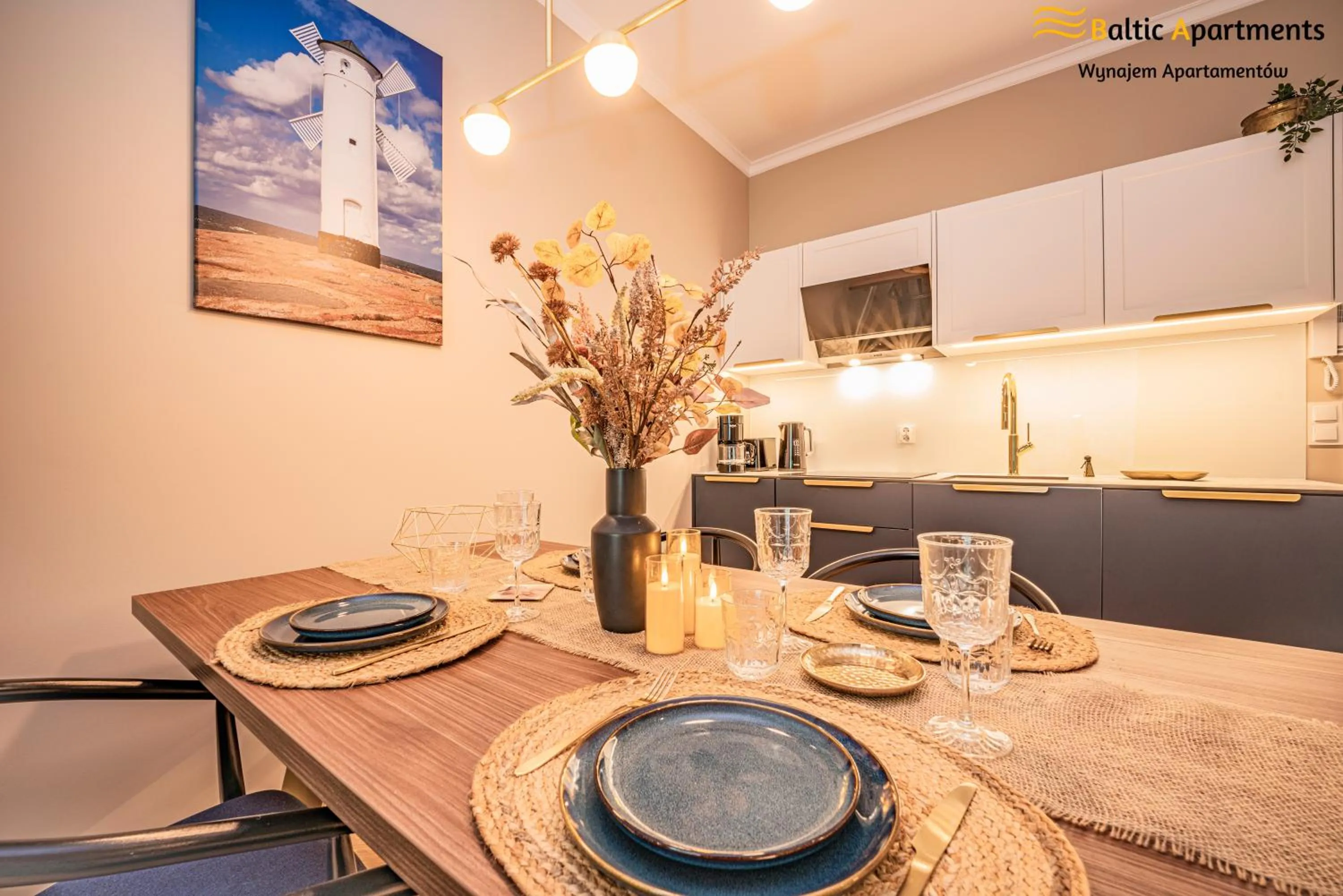 Kitchen or kitchenette in Seaside Garden Apartments & Wellness by Baltic Apartments