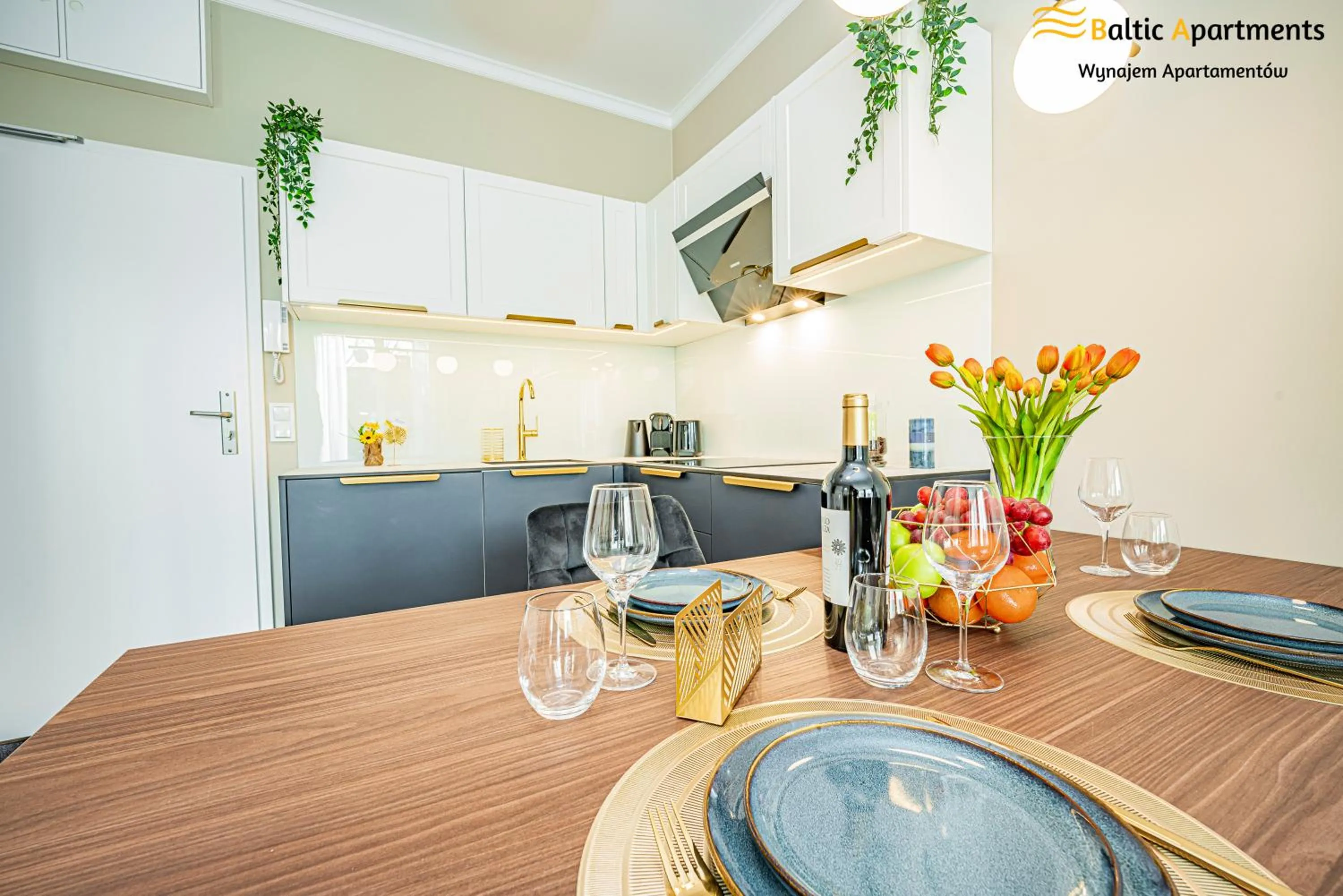 Kitchen or kitchenette in Seaside Garden Apartments & Wellness by Baltic Apartments