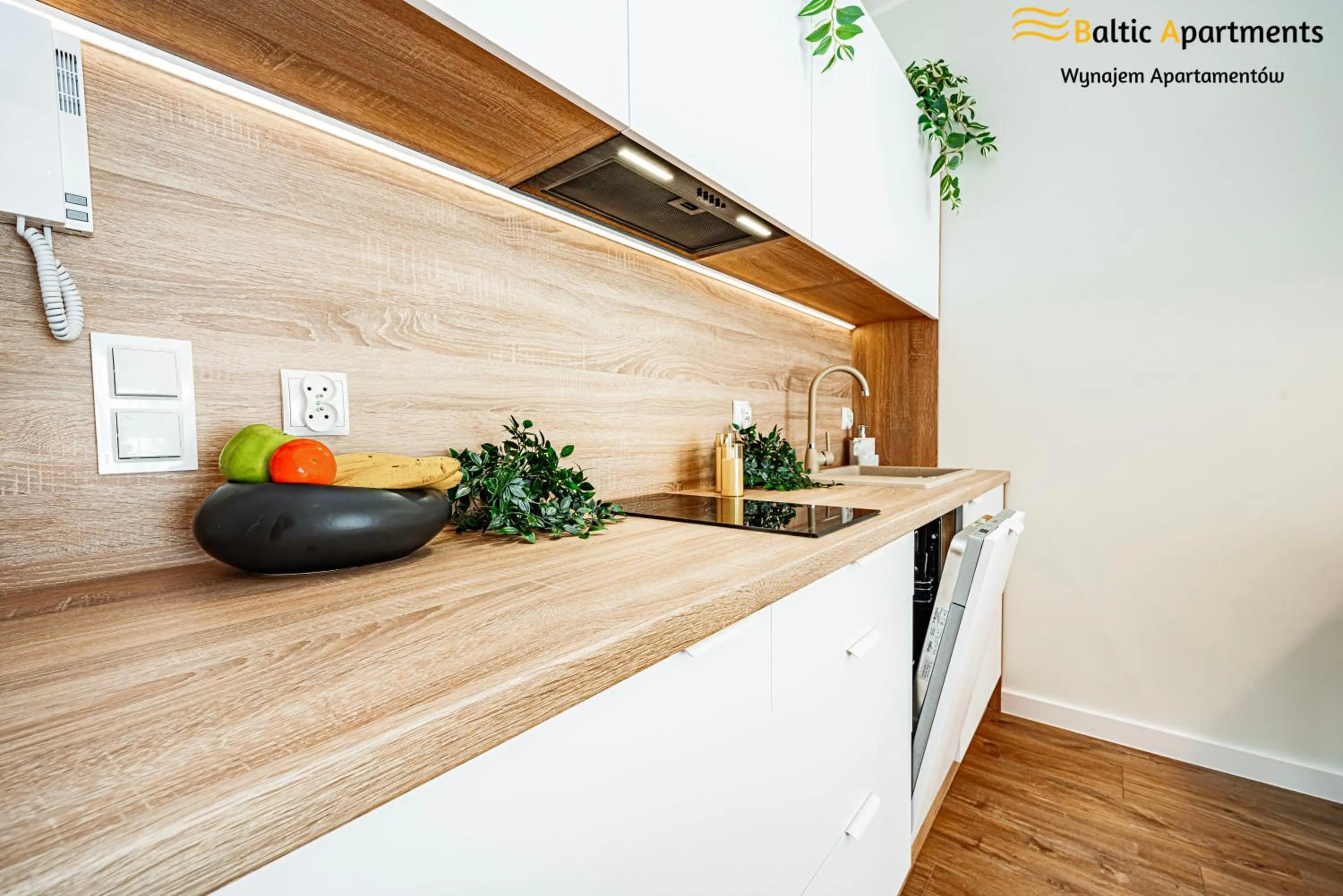 Kitchen or kitchenette in Seaside Garden Apartments & Wellness by Baltic Apartments