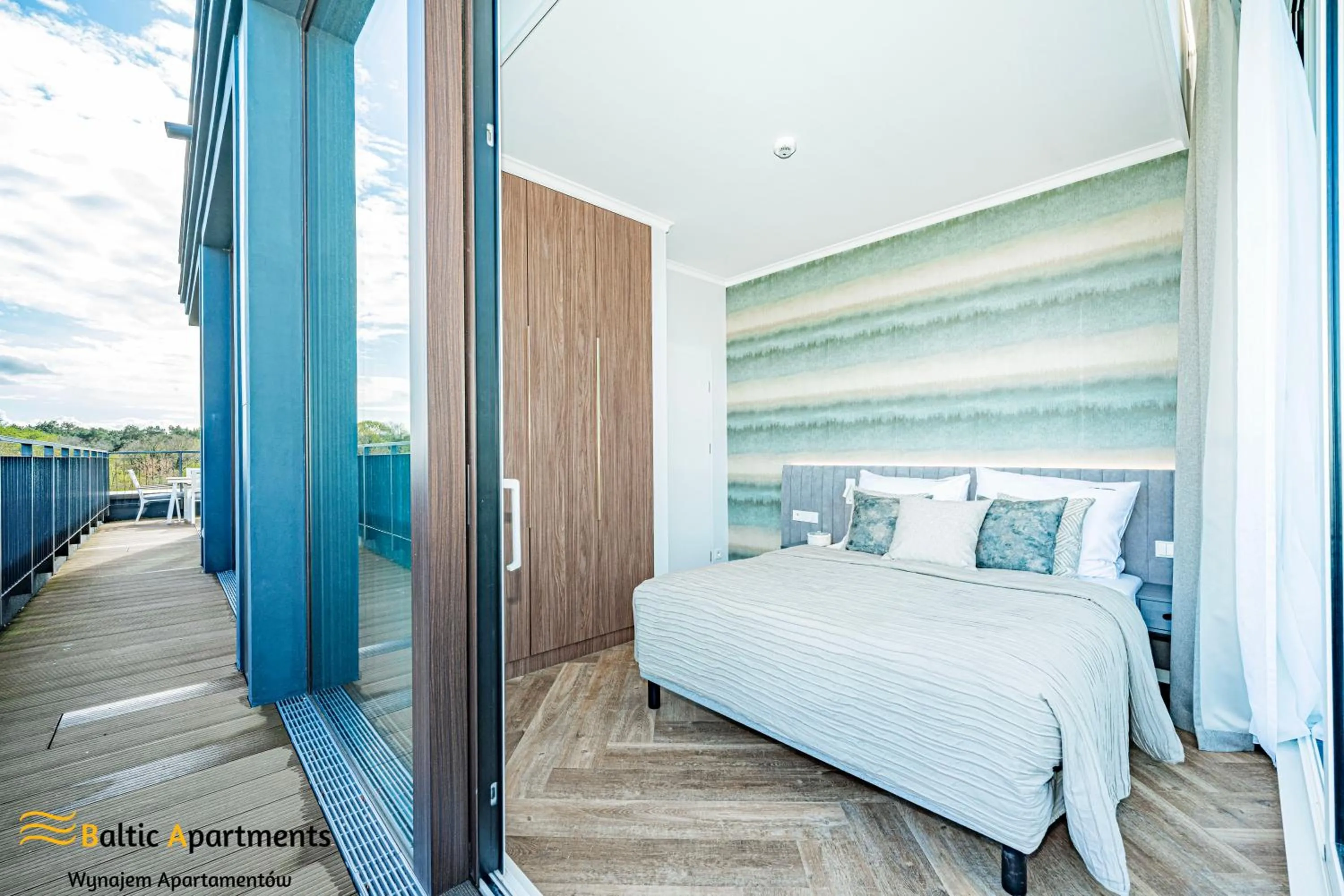 Balcony/Terrace, Bed in Seaside Garden Apartments & Wellness by Baltic Apartments