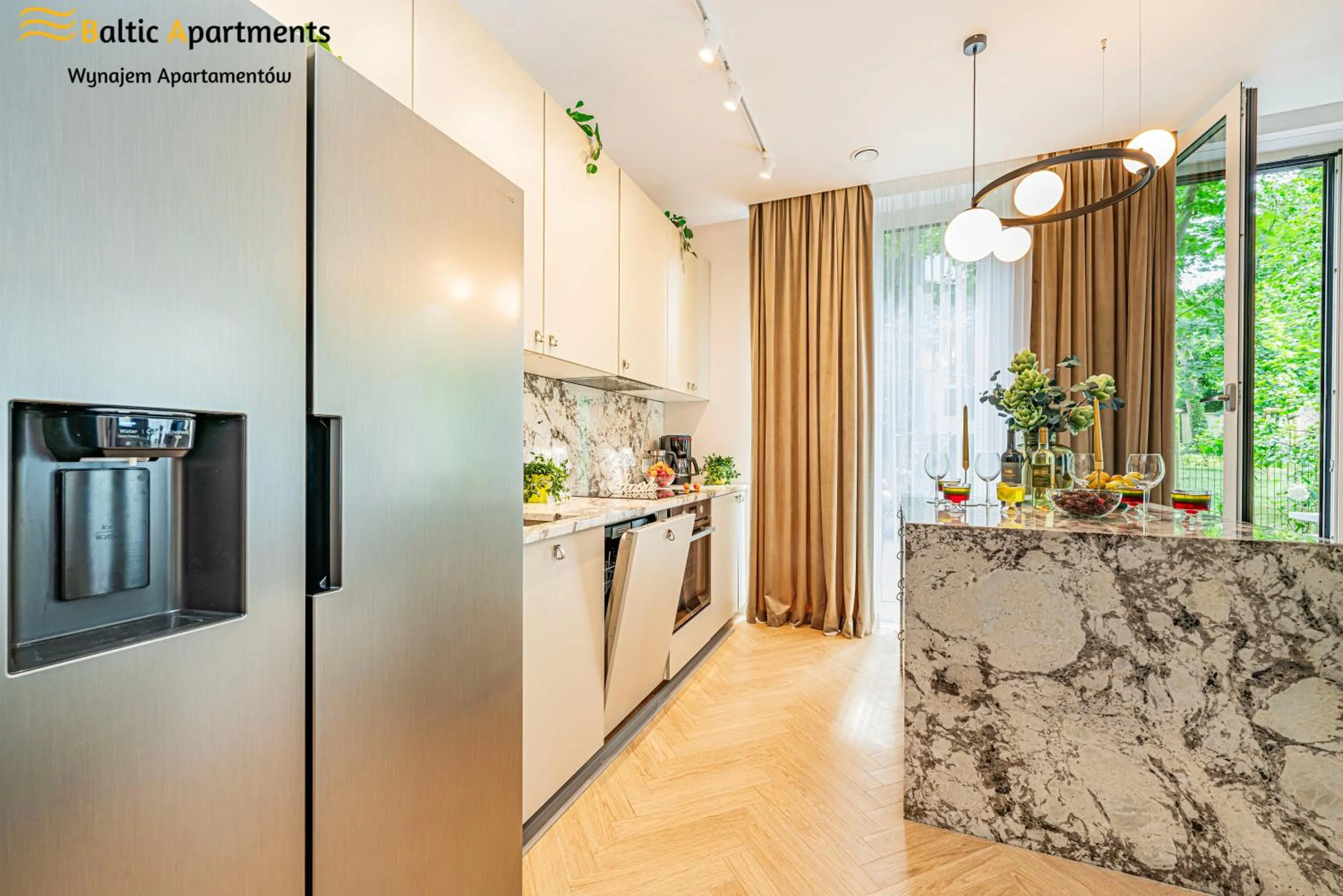 Kitchen or kitchenette in Seaside Garden Apartments & Wellness by Baltic Apartments