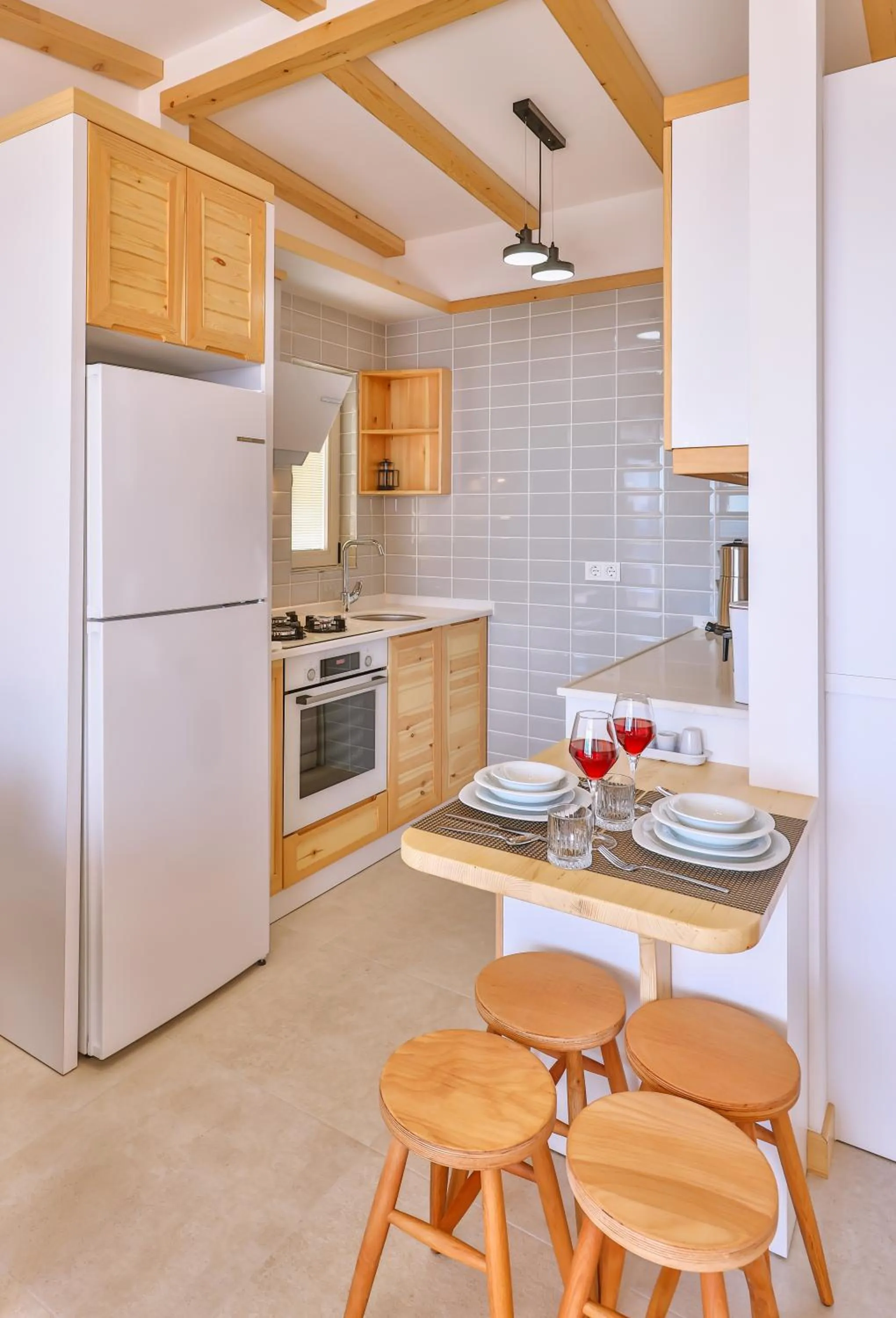 Kitchen or kitchenette in Hotel Aysima