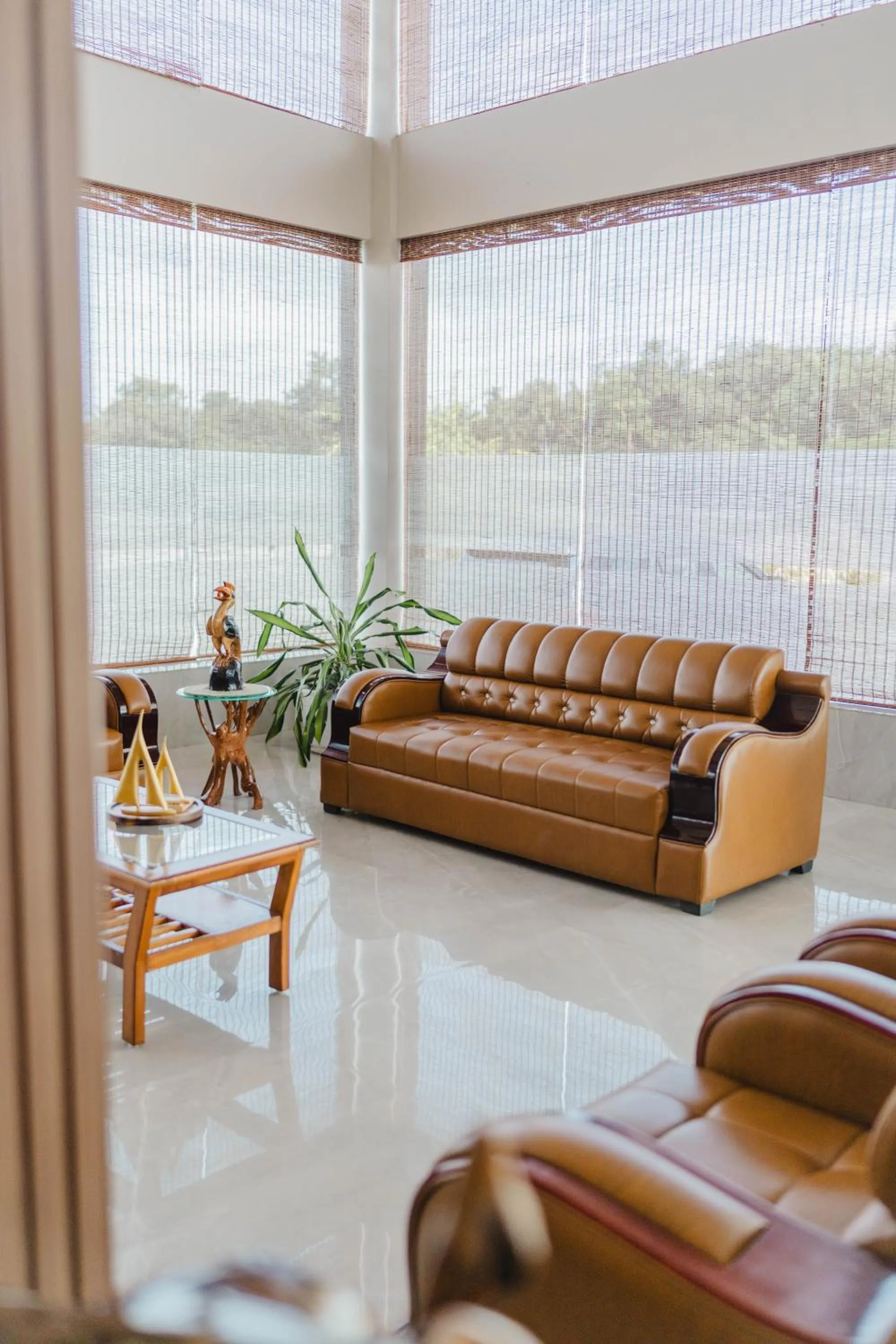Seating area in Finn's Weaver Resort, Kaziranga