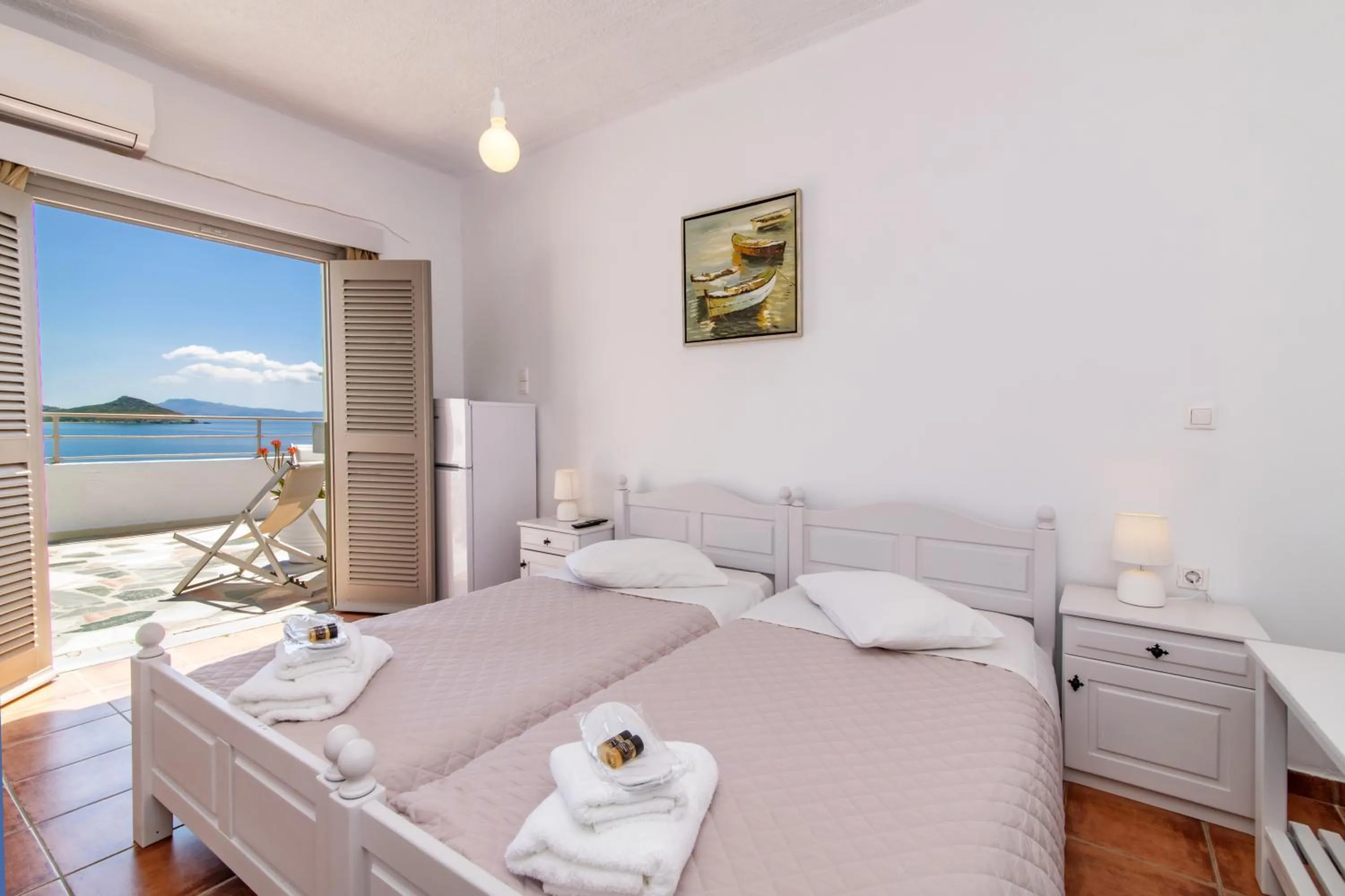 Bed in Agali bay hotel