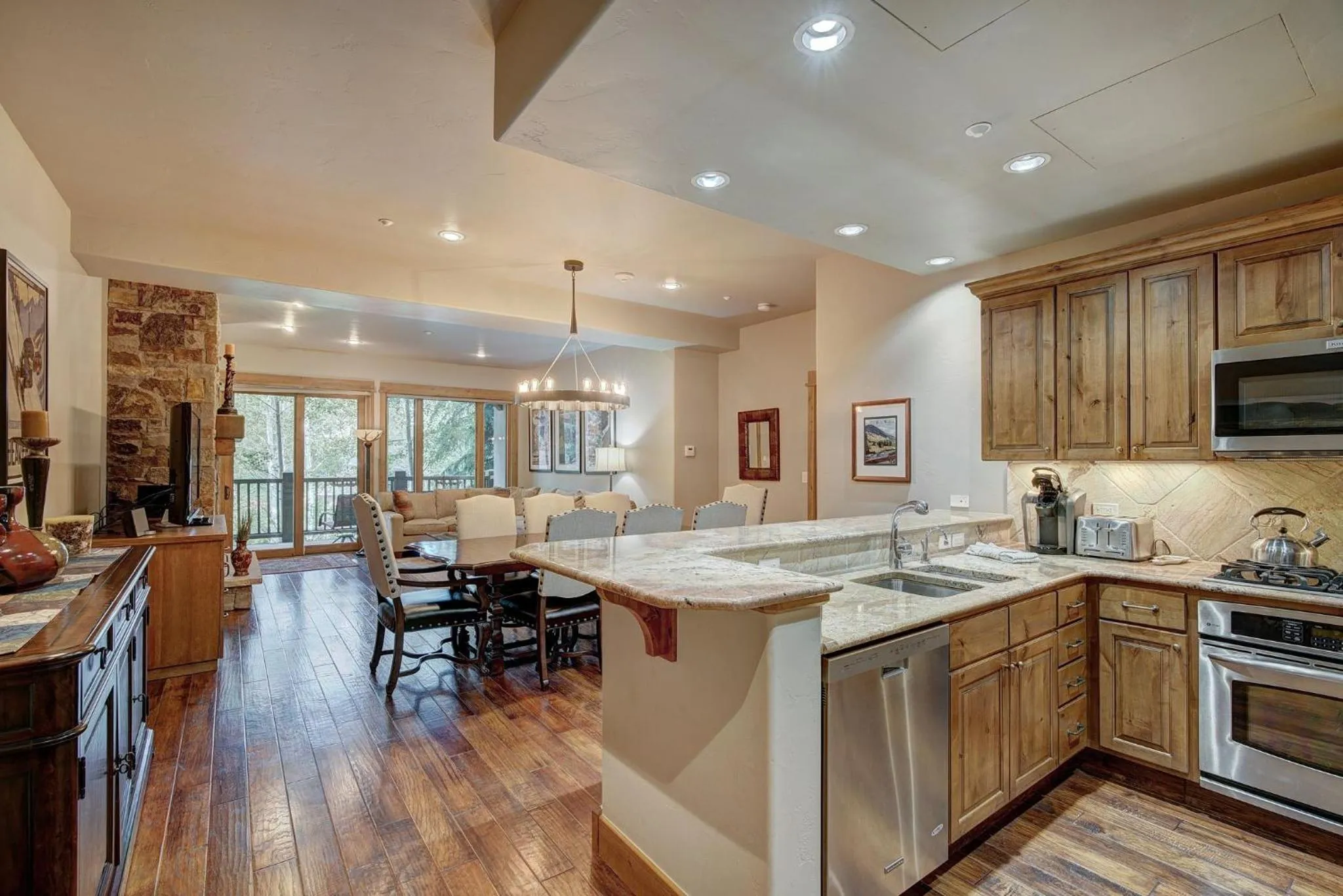 Communal kitchen in Arrowhead Village at Beaver Creek