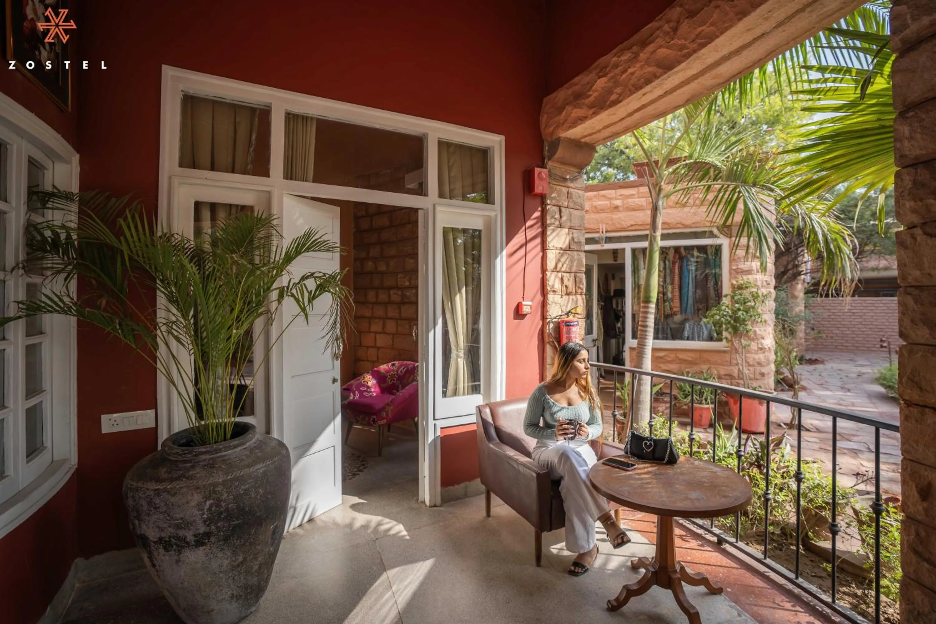 Seating area in Zostel Jodhpur, Ratanada
