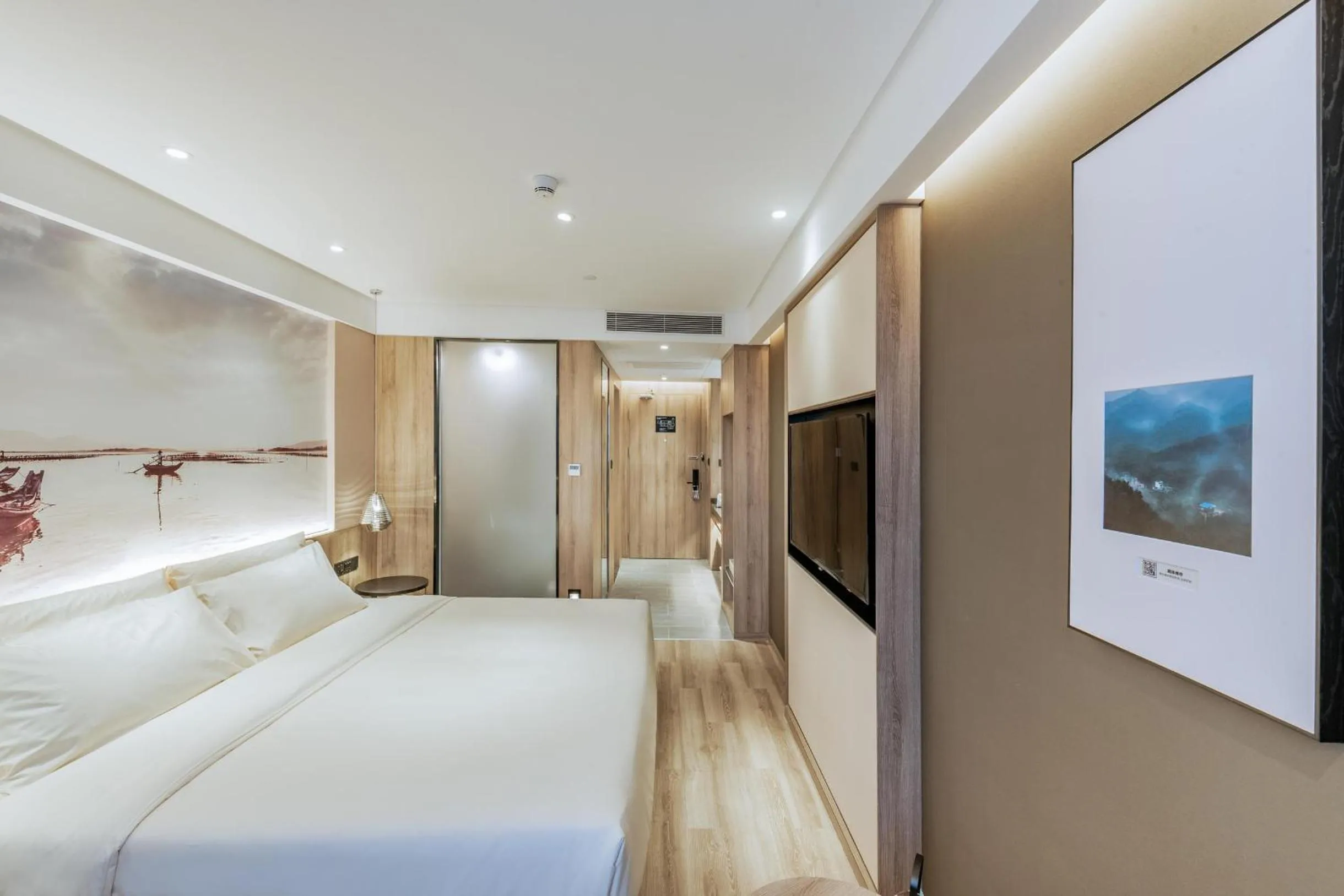 TV and multimedia, Bed in Atour Hotel Huizhou Huiyang High-speed Railway Station