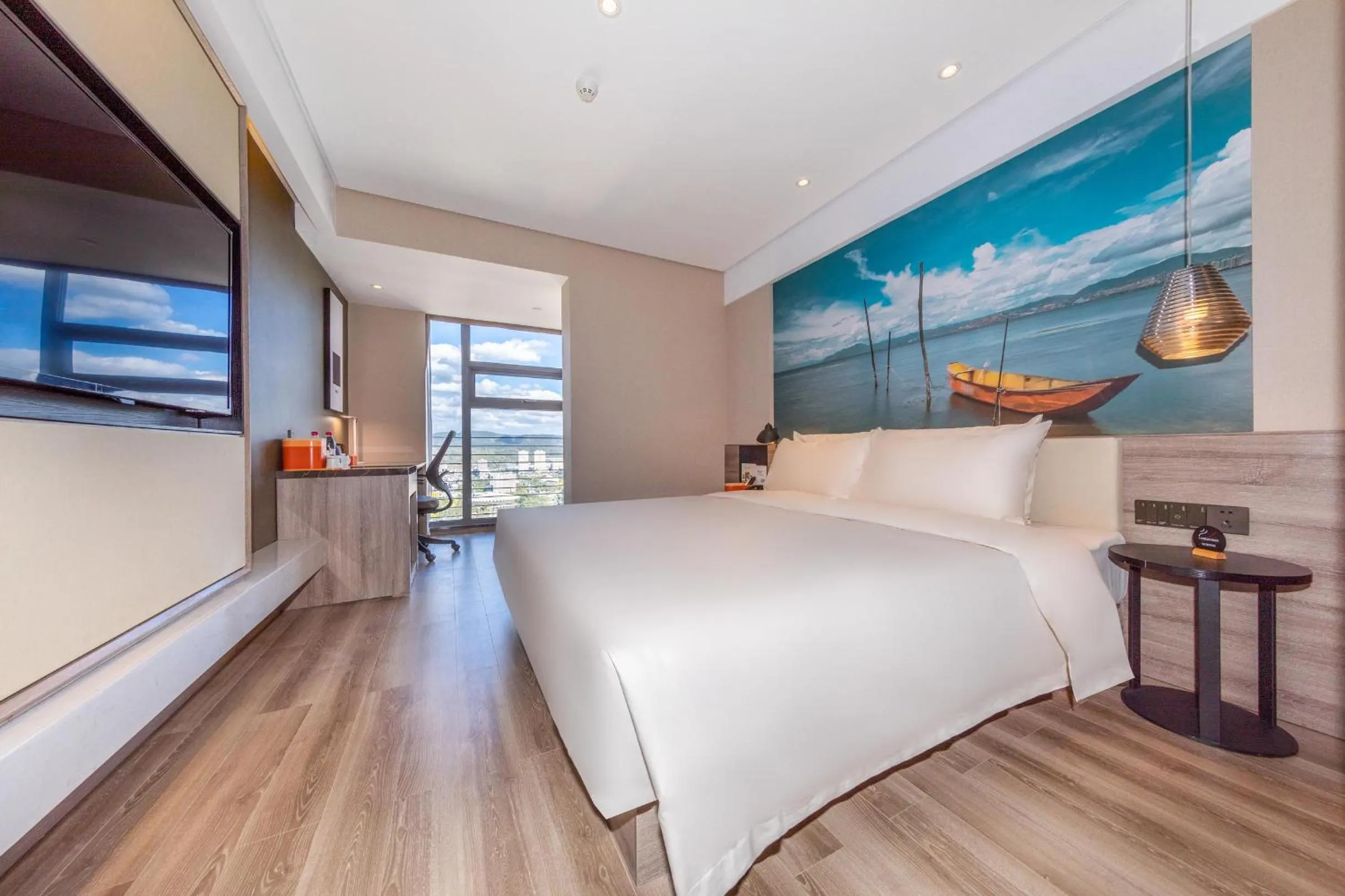 Bed in Atour Hotel Kunming South High Speed ​​Railway Station University Town