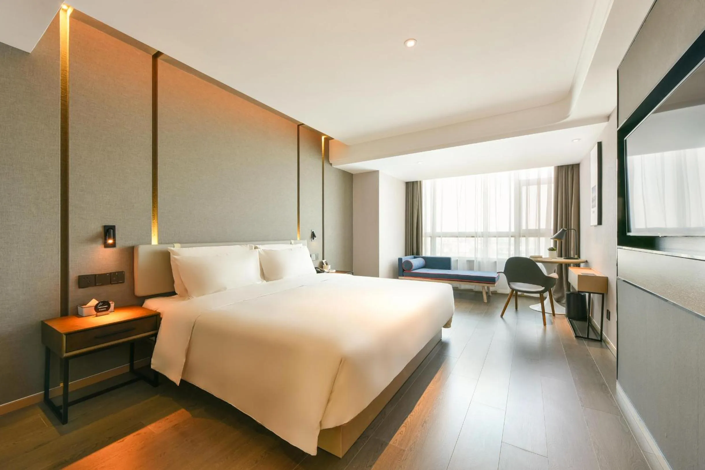 Bed in Atour Hotel Beijing Tongzhou Liyuan Subway Station