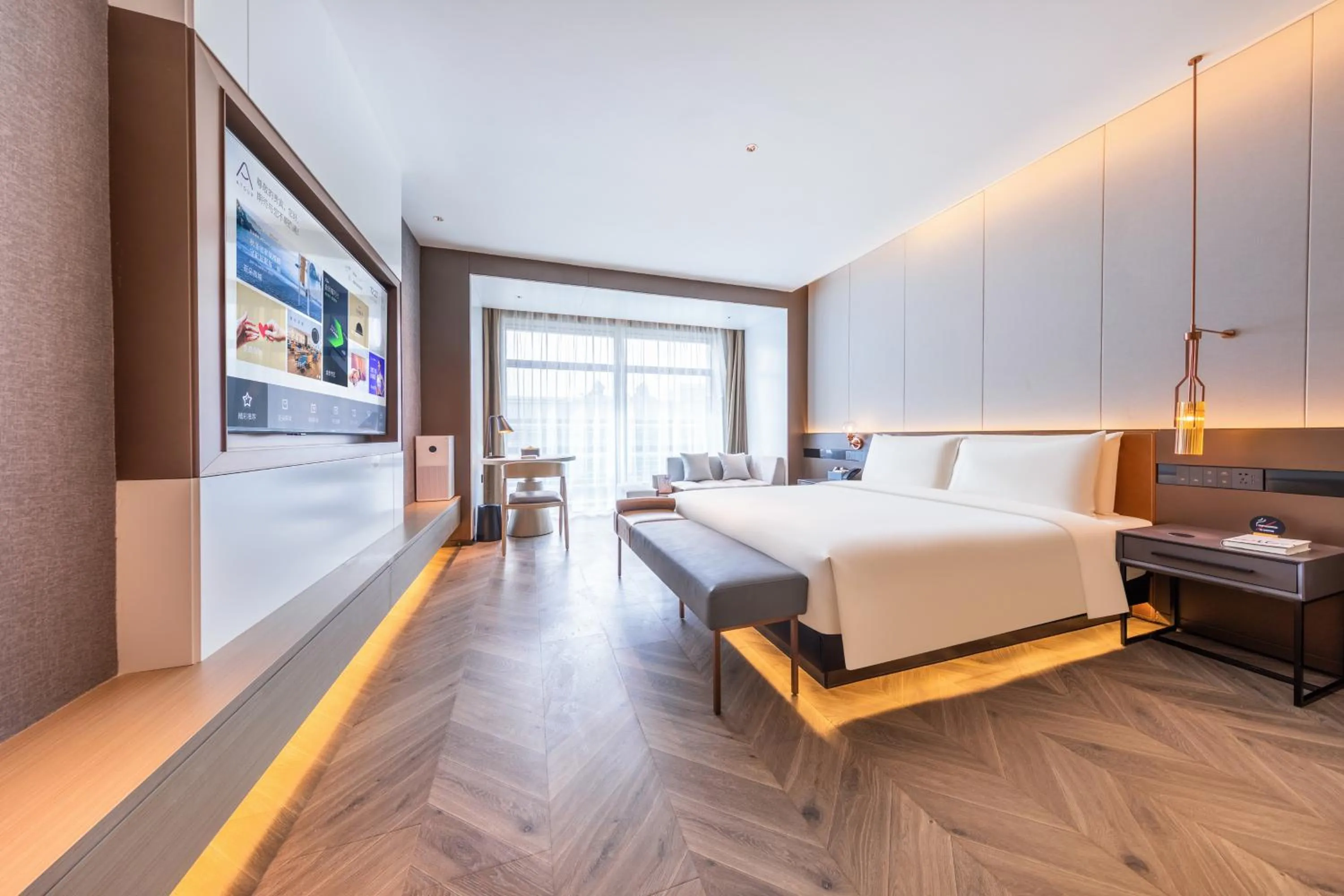 Bed in Atour S Hotel Beijing Daxing International Airport