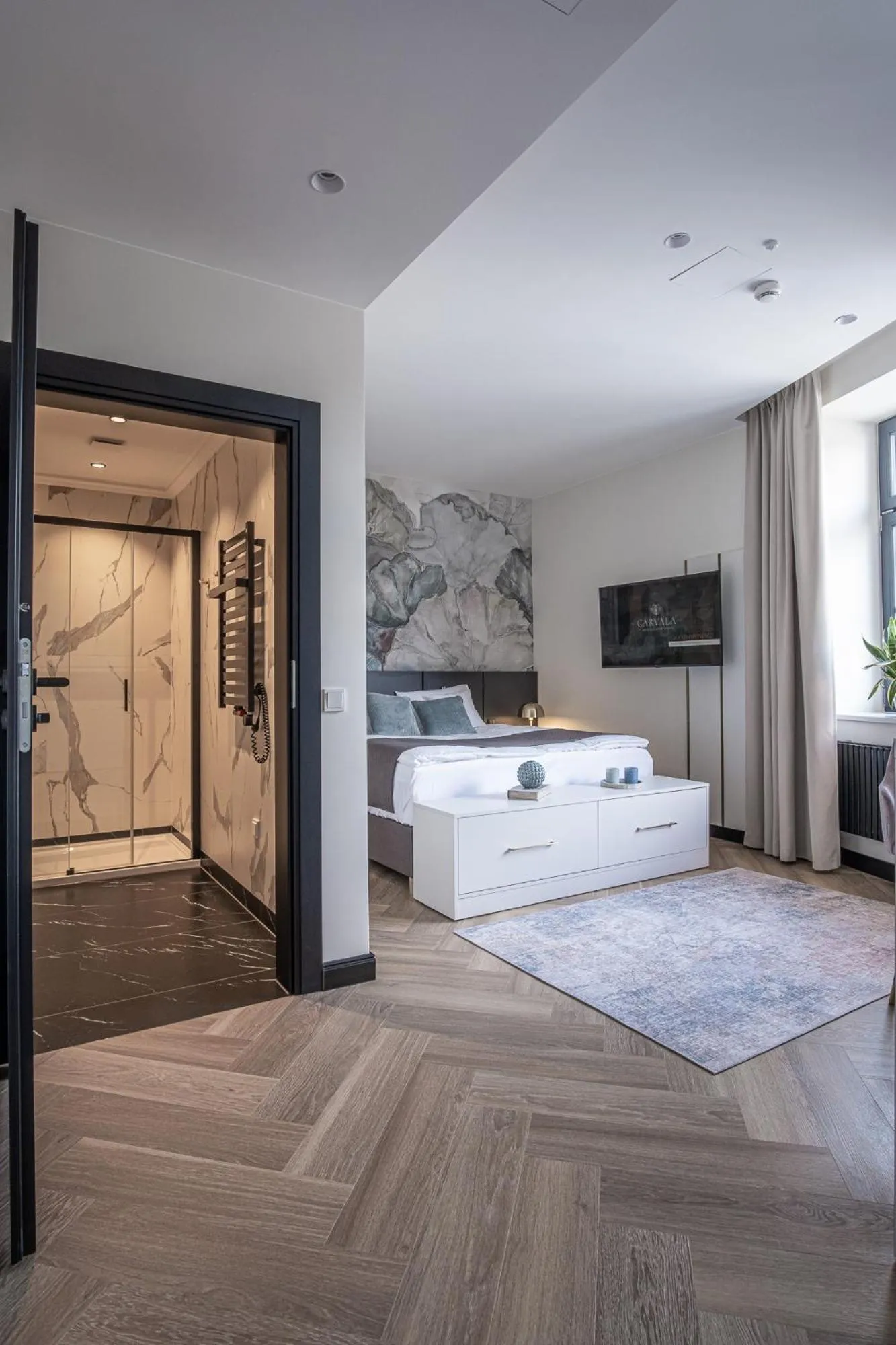 Bed in Carvala Boutique Apartments