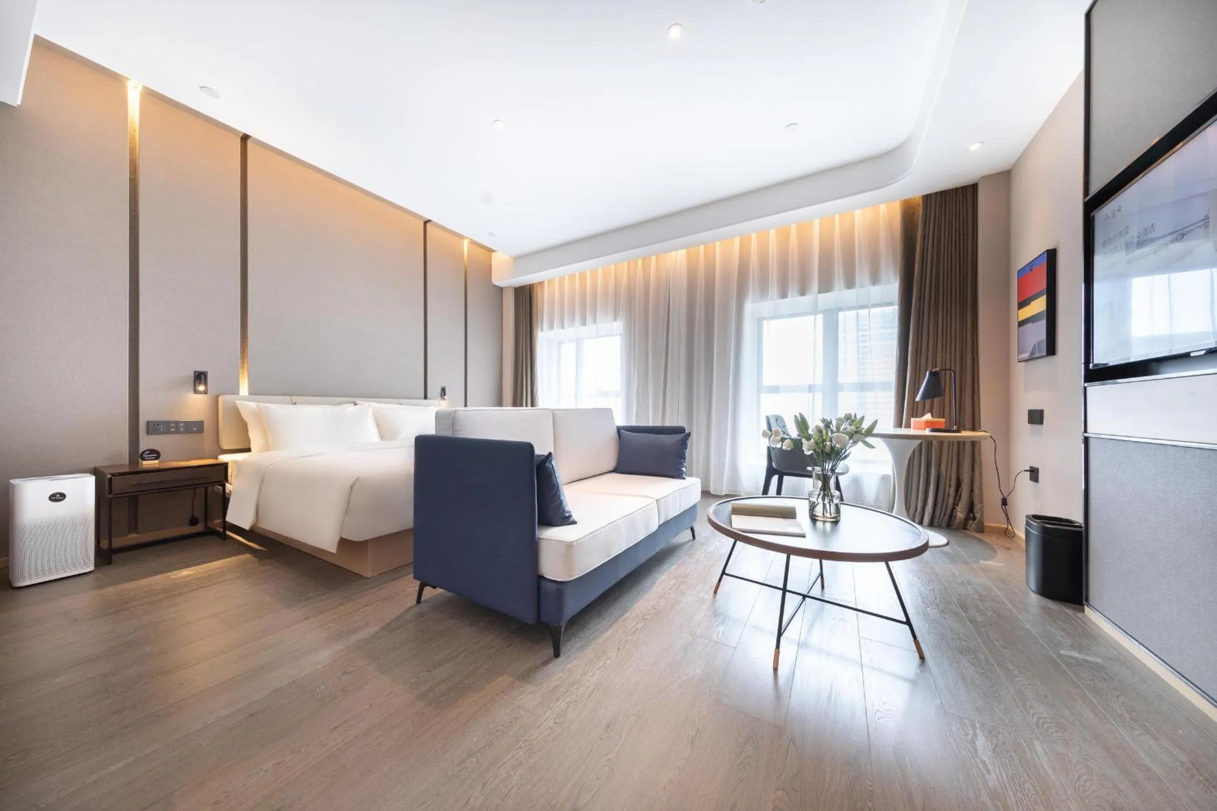 Bedroom, Bed in Atour Hotel Guangzhou South High-speed Railway Station