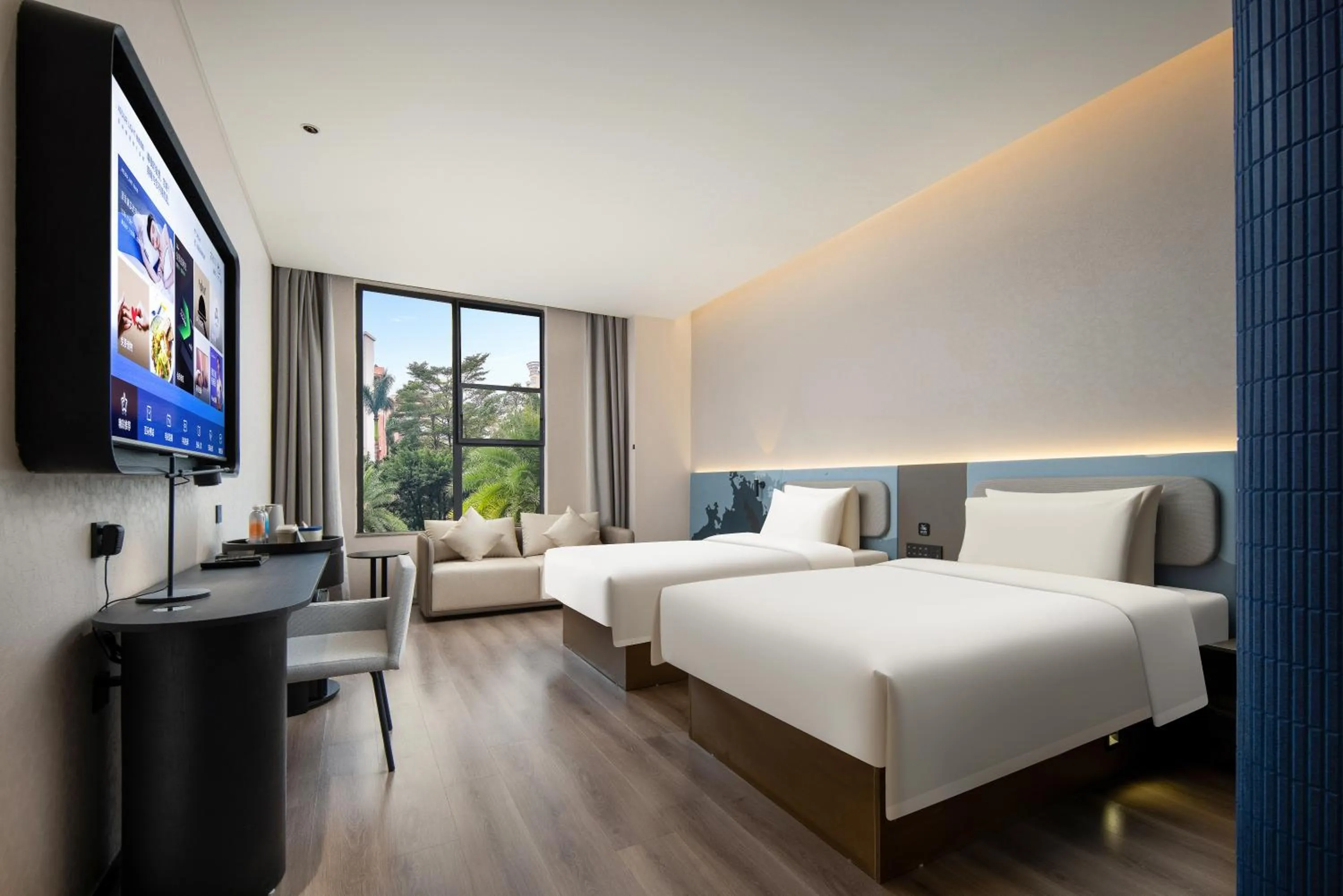 Bed in Atour Light Hotel Guangzhou Pazhou Exhibition Canton Tower Subway Station