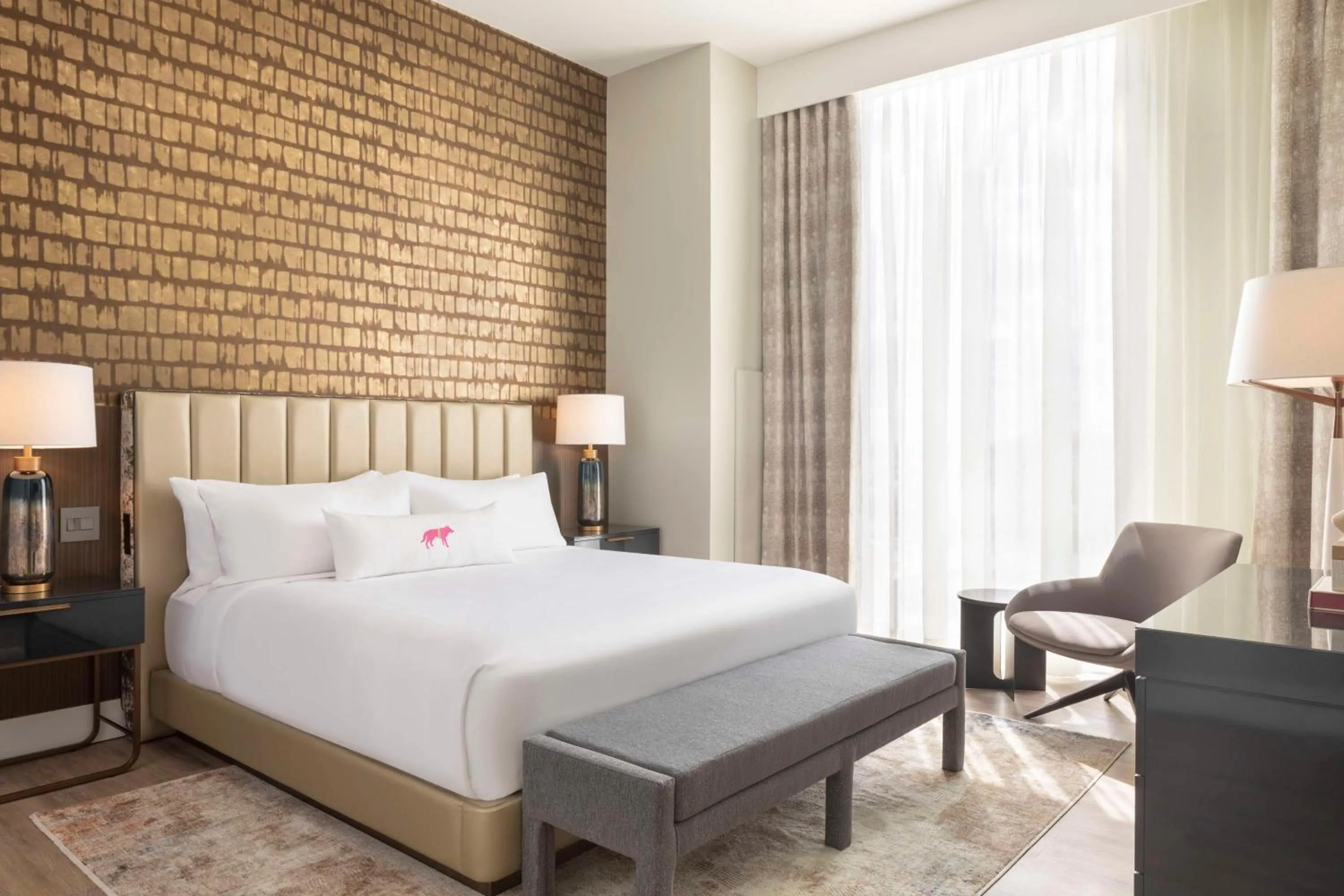 Bed in Caesars Republic Scottsdale, a Hilton Hotel