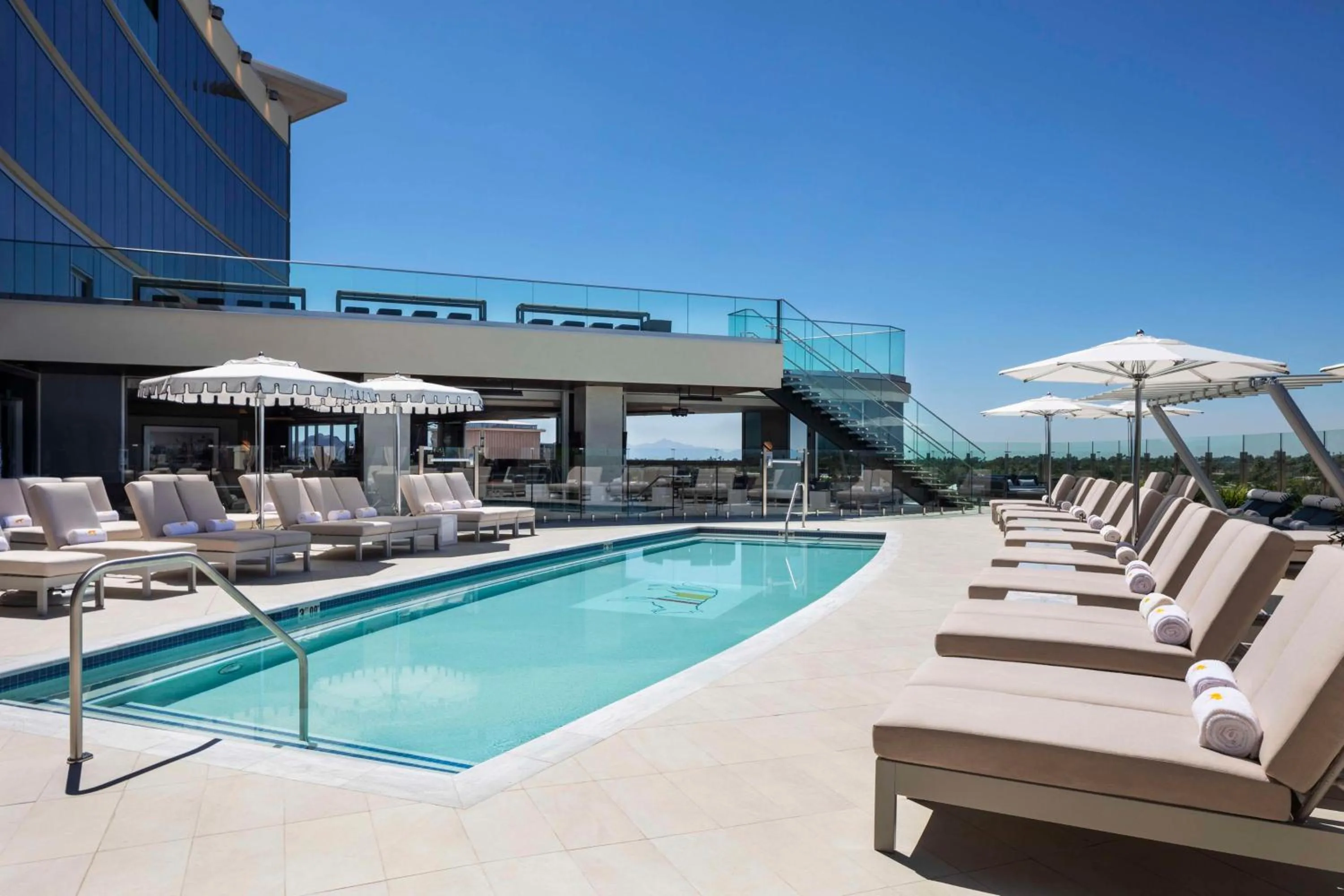 Pool view in Caesars Republic Scottsdale, a Hilton Hotel
