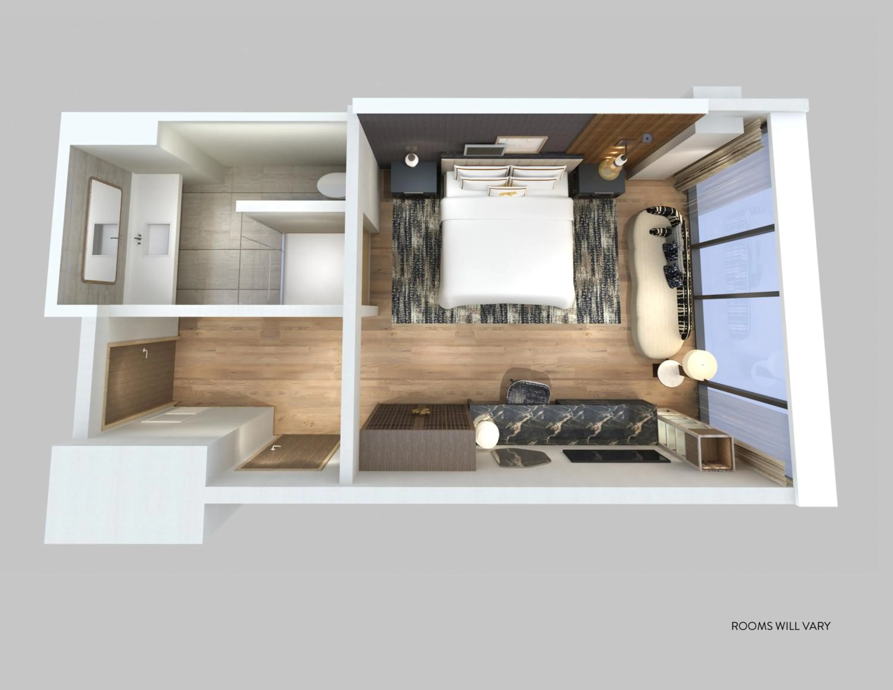 Floor plan in Caesars Republic Scottsdale, a Hilton Hotel