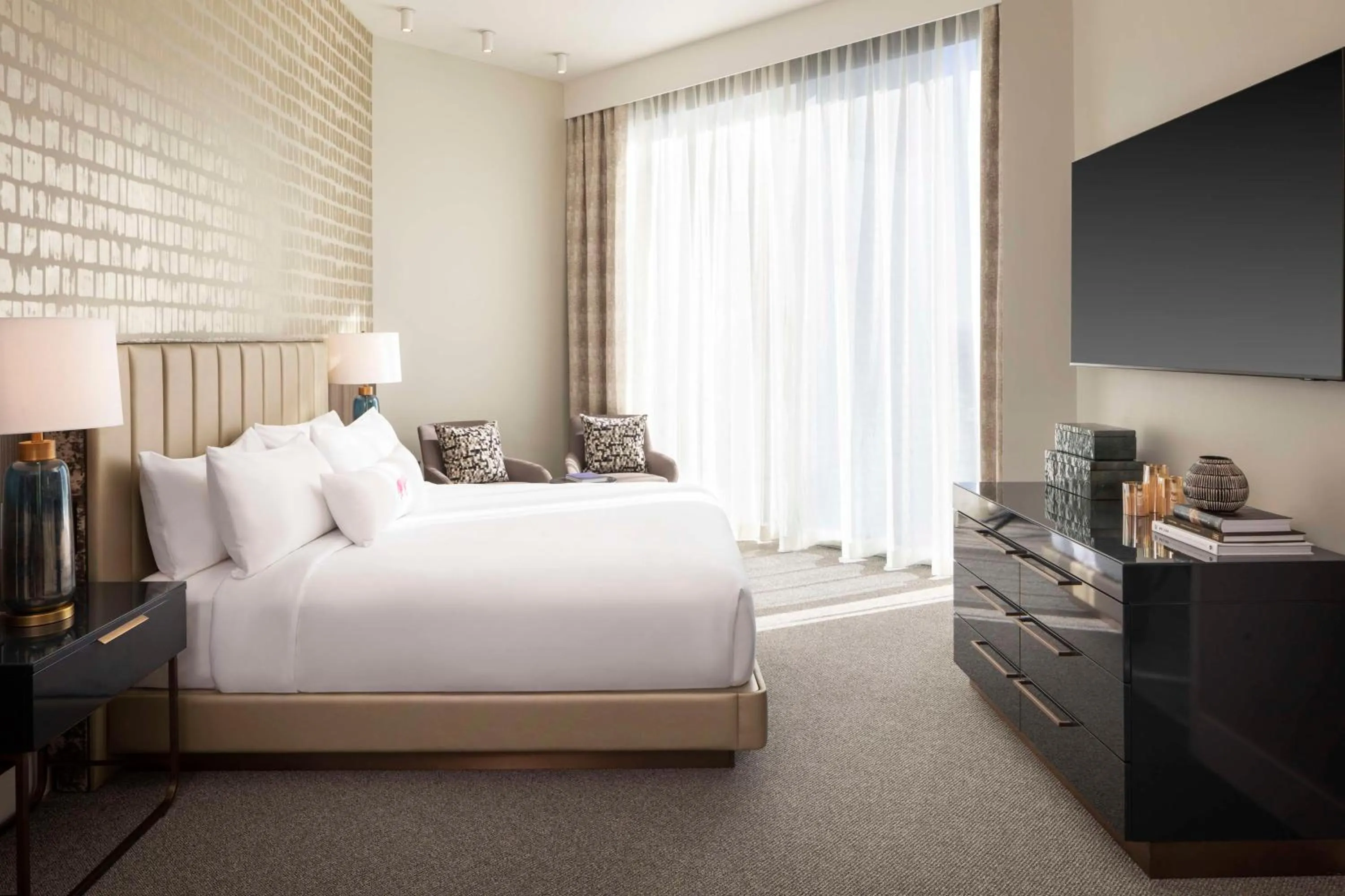 Bed in Caesars Republic Scottsdale, a Hilton Hotel