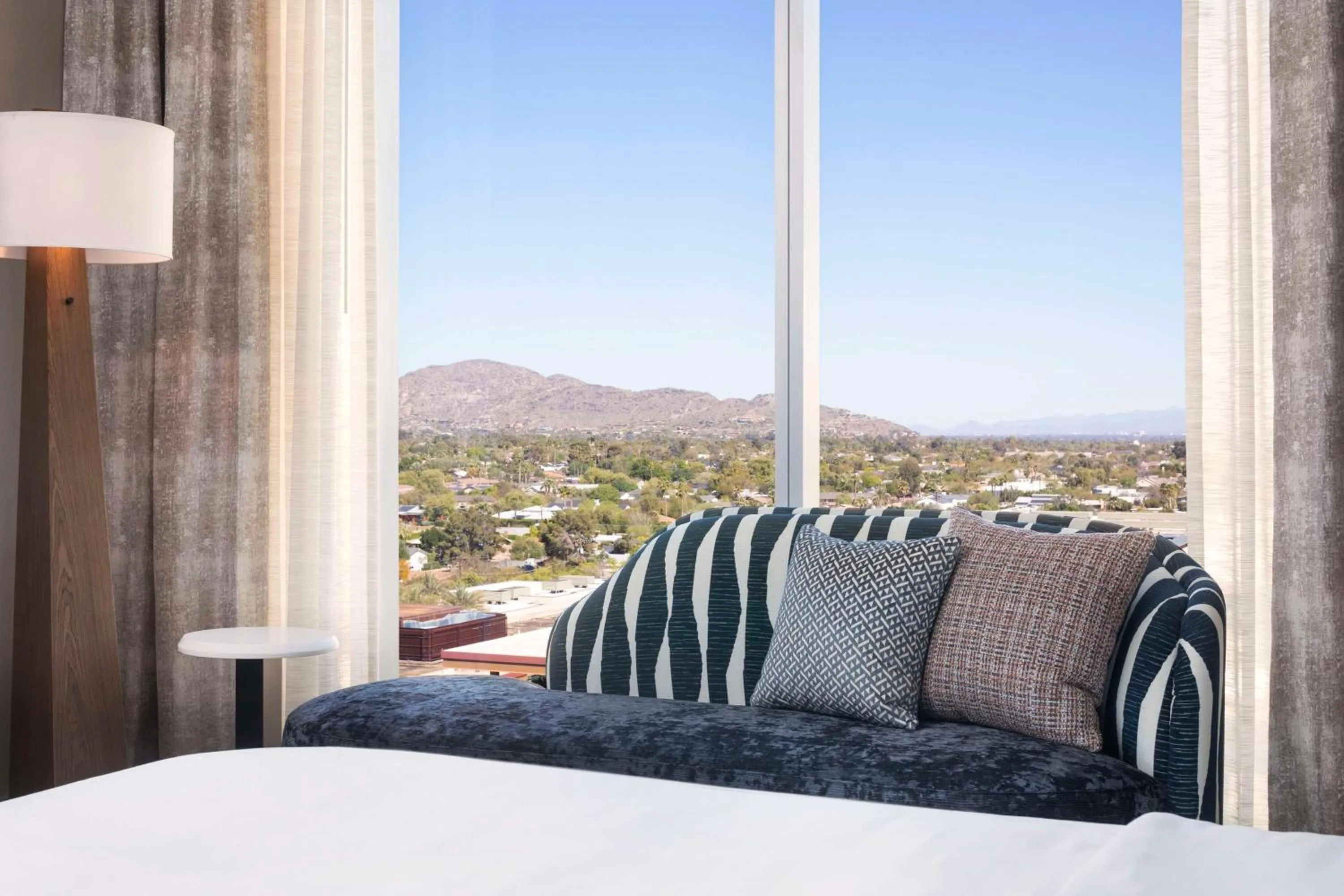 View (from property/room), Bed in Caesars Republic Scottsdale, a Hilton Hotel