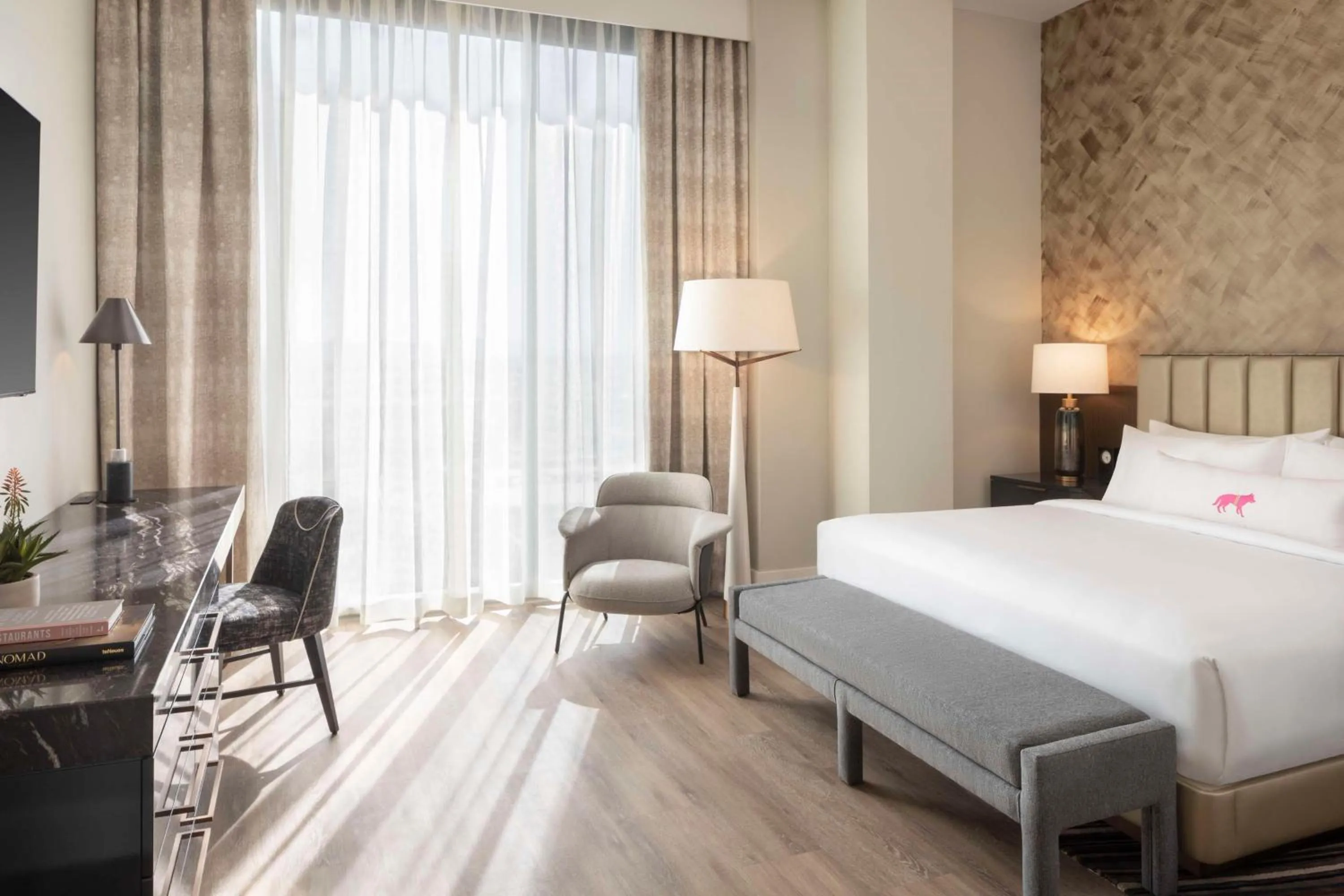 Bed in Caesars Republic Scottsdale, a Hilton Hotel