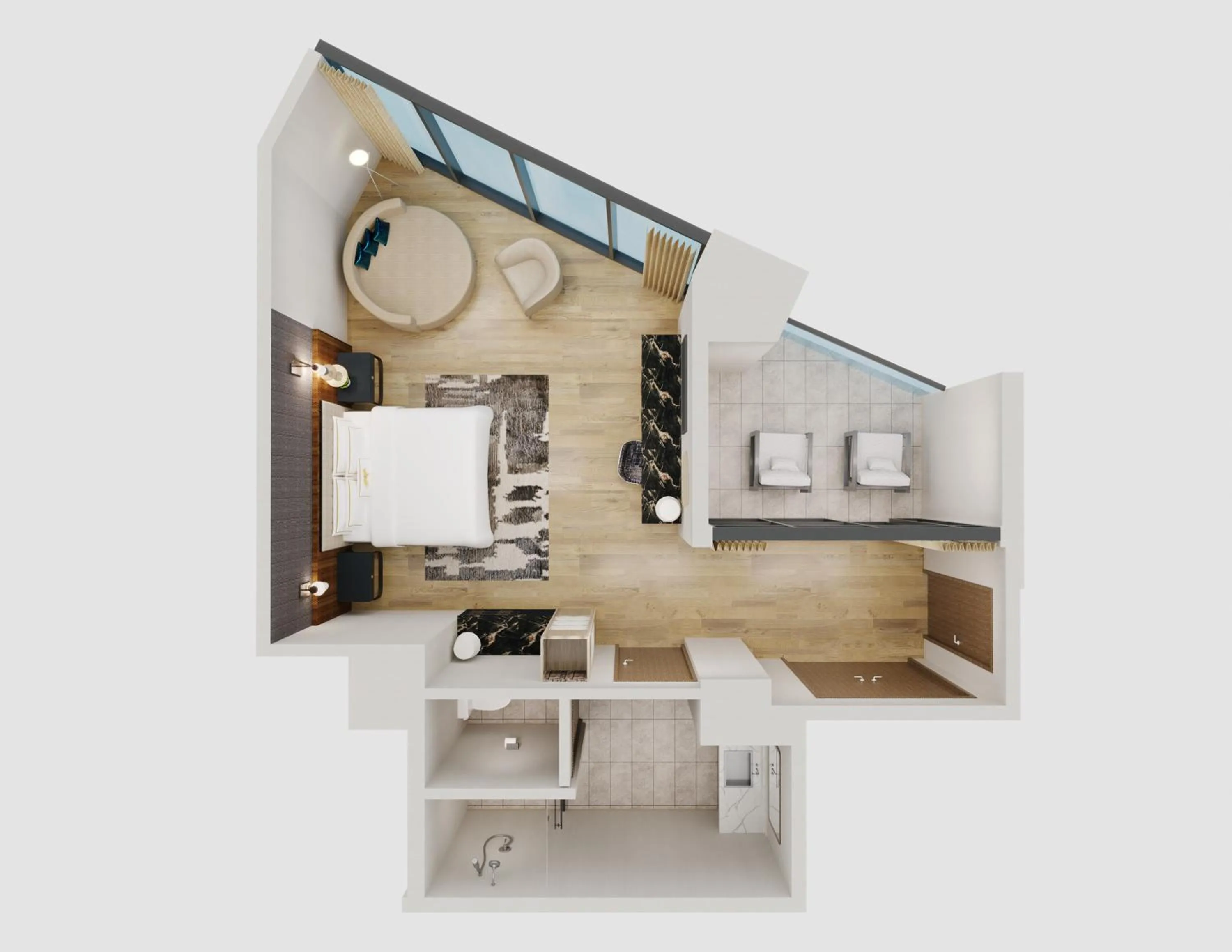 Floor plan in Caesars Republic Scottsdale, a Hilton Hotel
