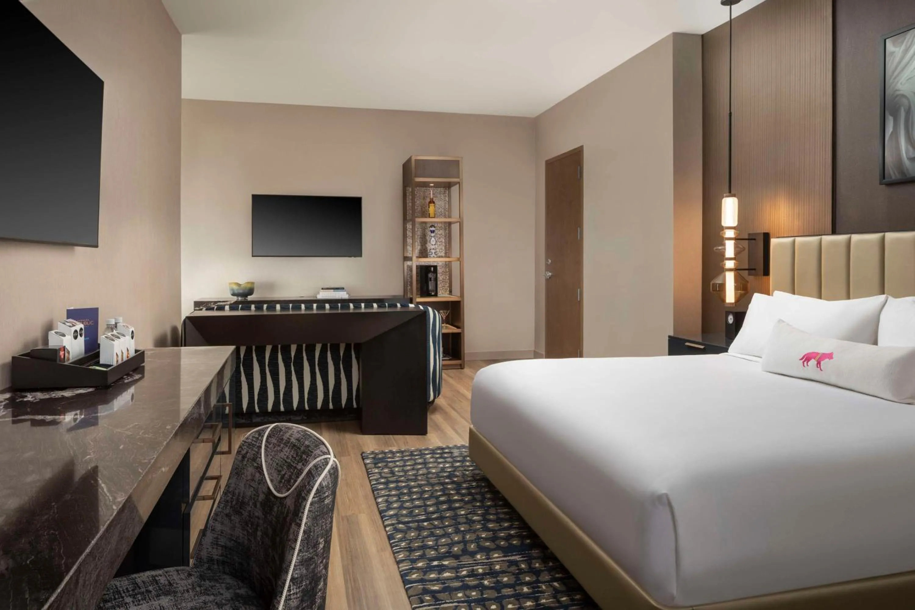 Bed in Caesars Republic Scottsdale, a Hilton Hotel