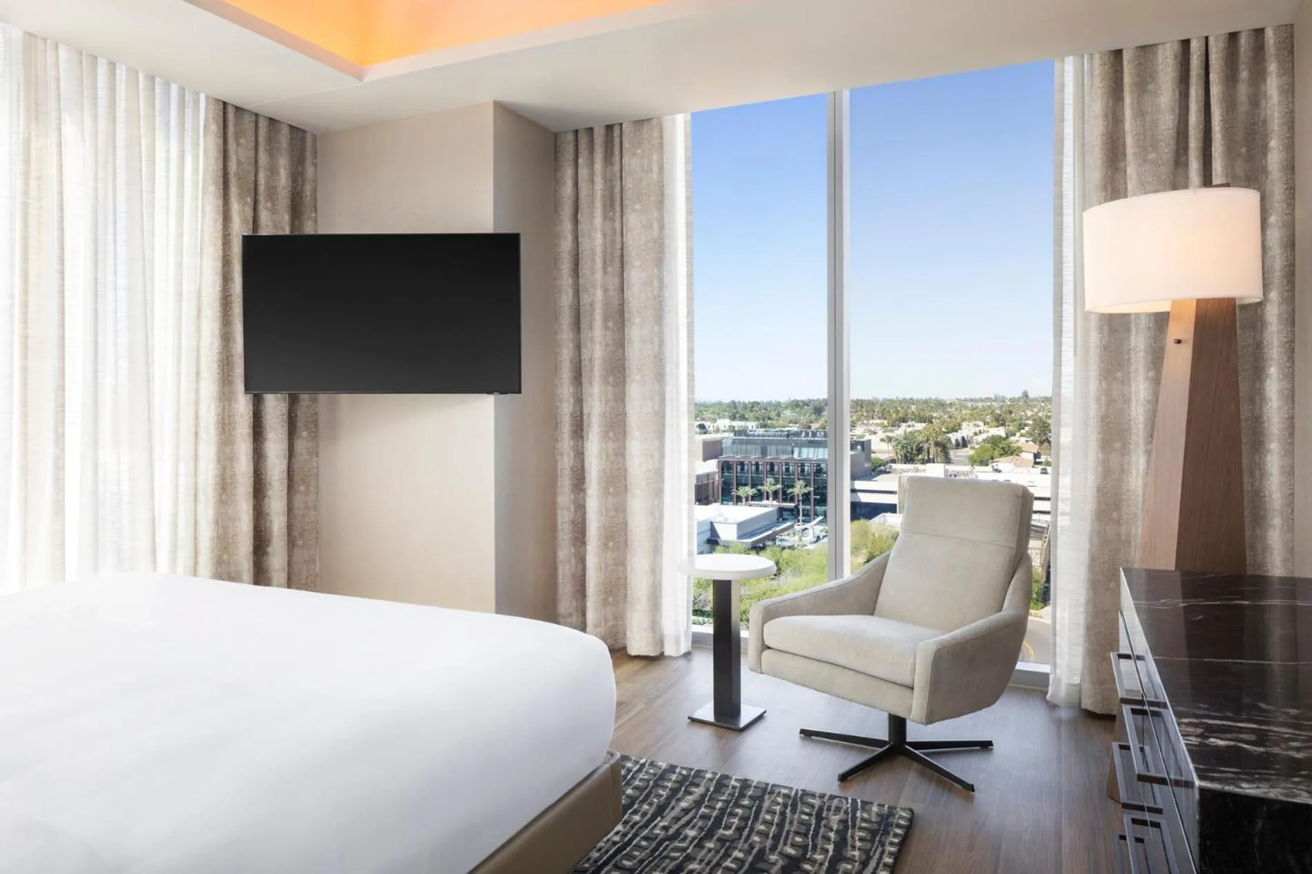 Bed in Caesars Republic Scottsdale, a Hilton Hotel