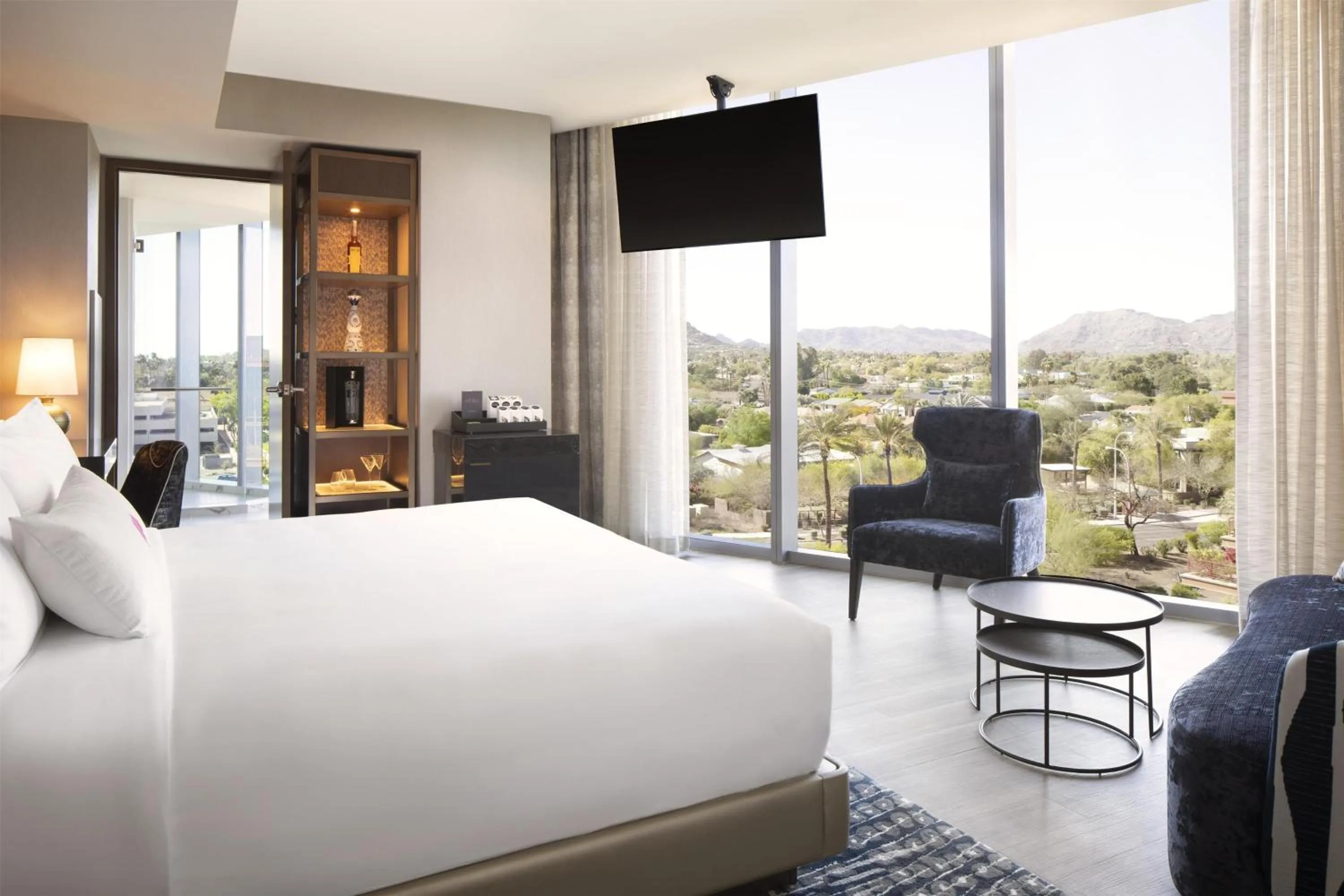 Bed in Caesars Republic Scottsdale, a Hilton Hotel