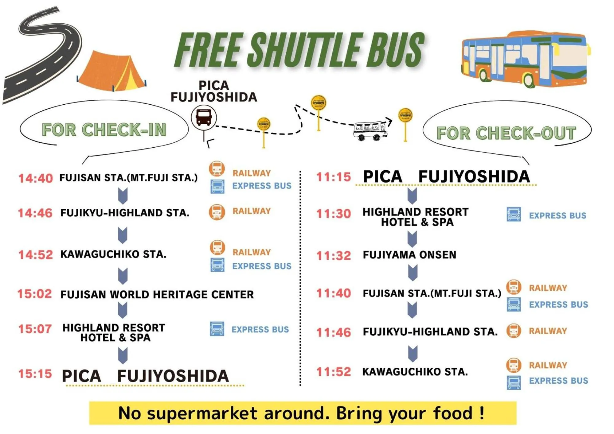 shuttle in PICA Fujiyoshida