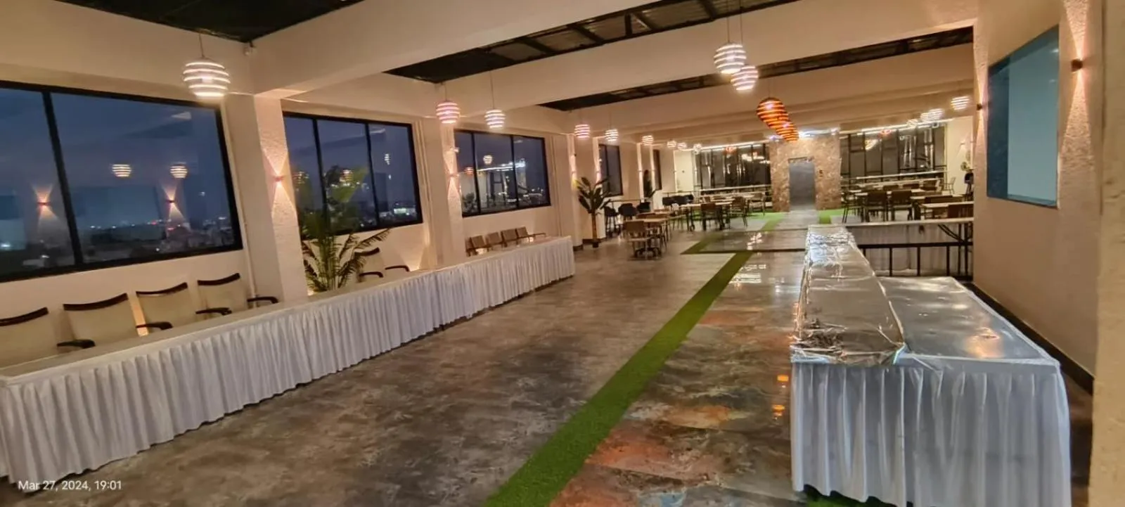 Seating area in Krishna Inn