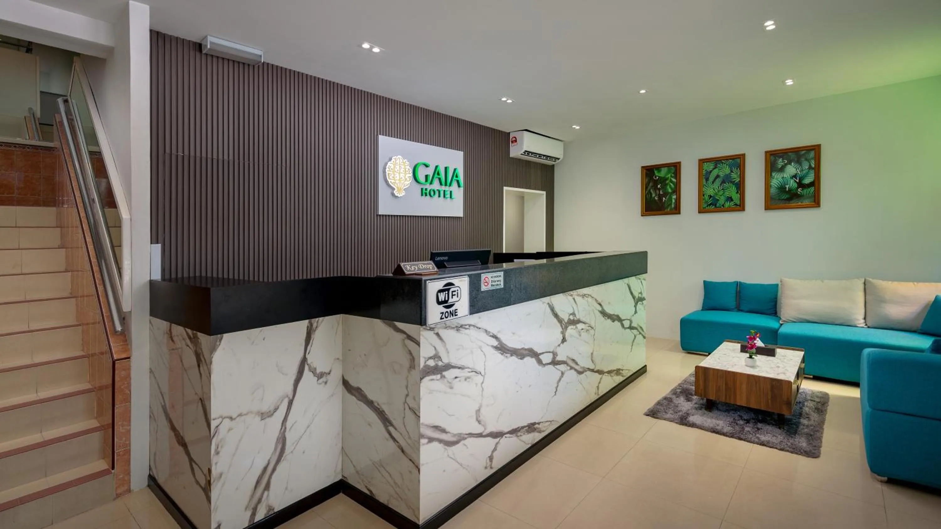 Seating area in GAIA Hotel