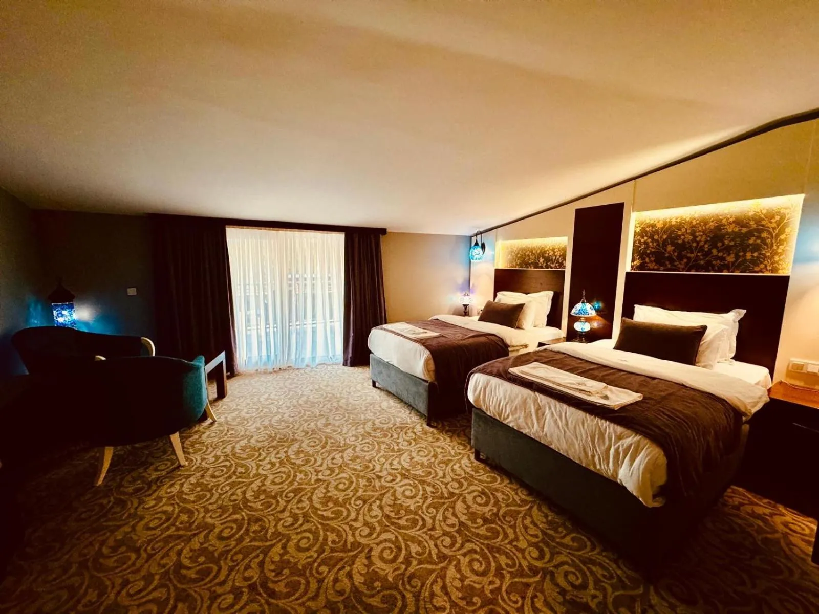 Bed in Pamukkale Whiteheaven Suite Hotel