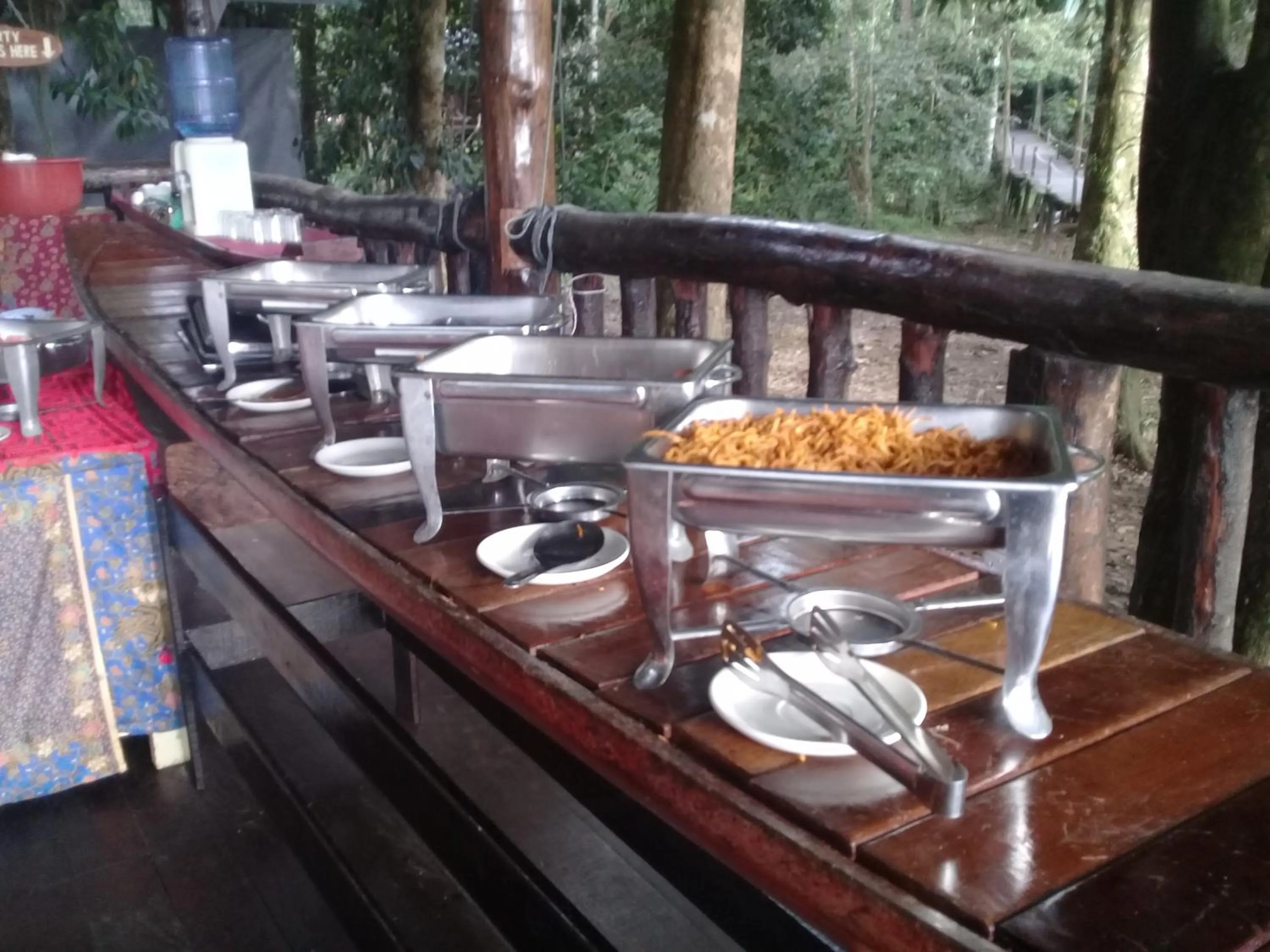 Asian breakfast in Borneo Natural Sukau Bilit Resort