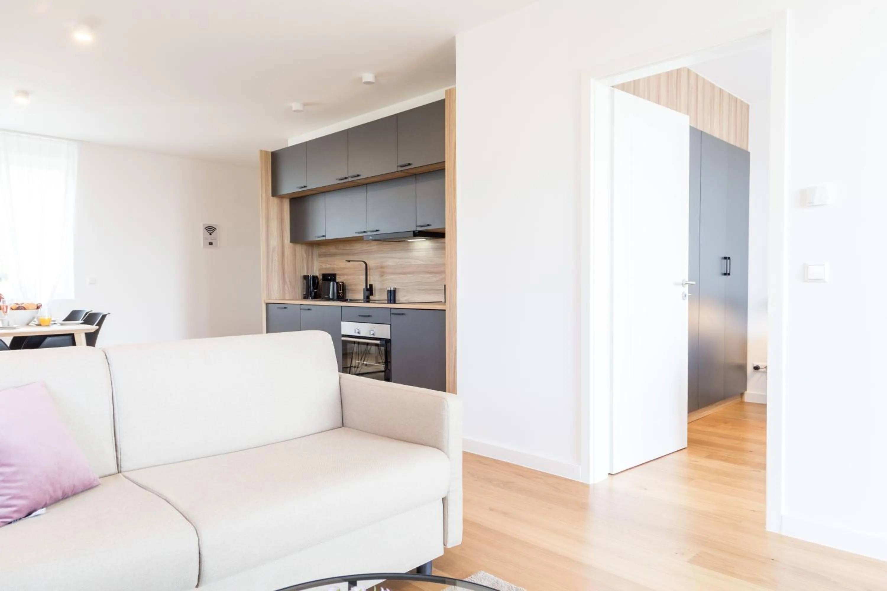 Kitchen or kitchenette in living TIMELESS - Adler Apartments Sasbachwalden