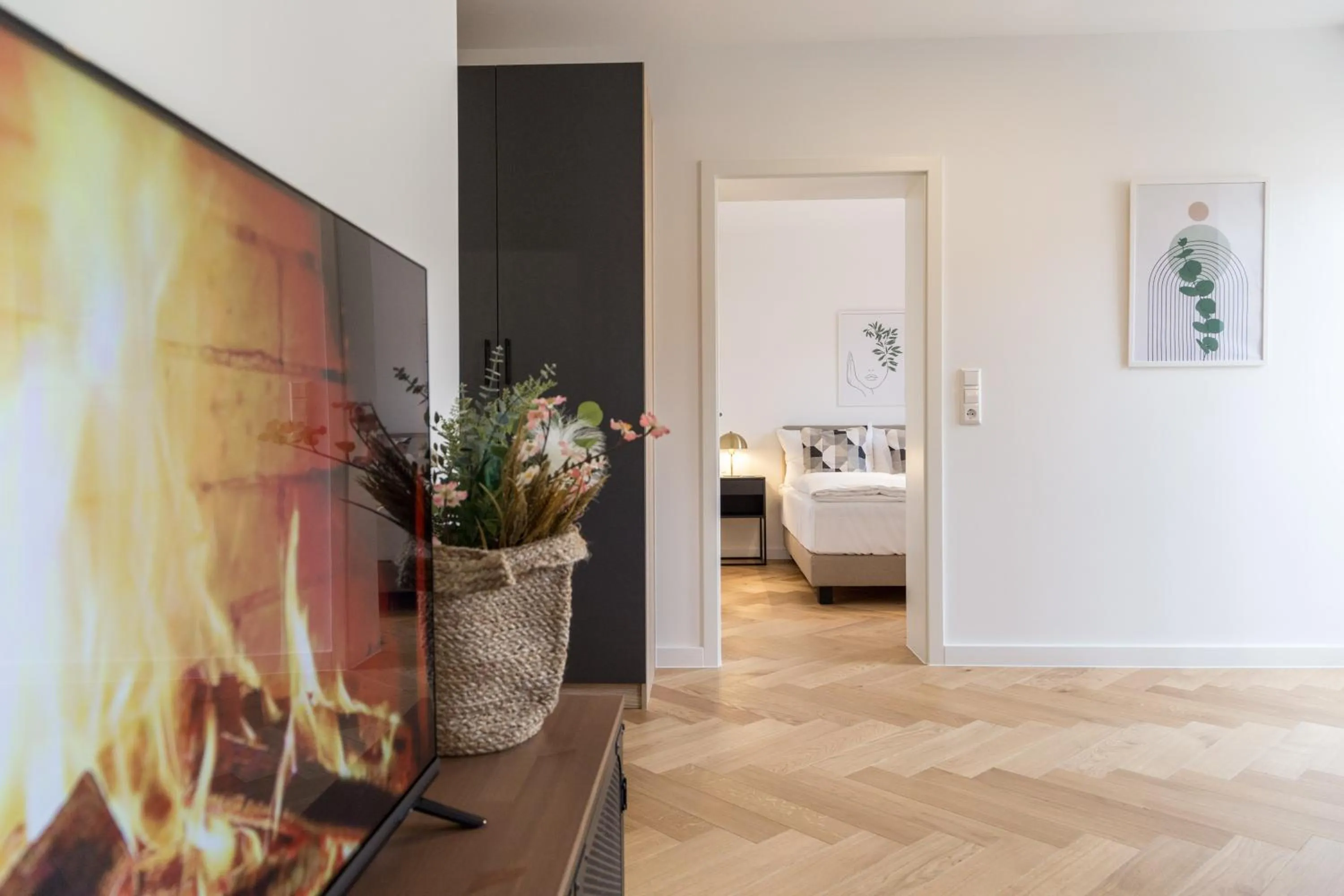 TV and multimedia, Bed in living TIMELESS - Adler Apartments Sasbachwalden