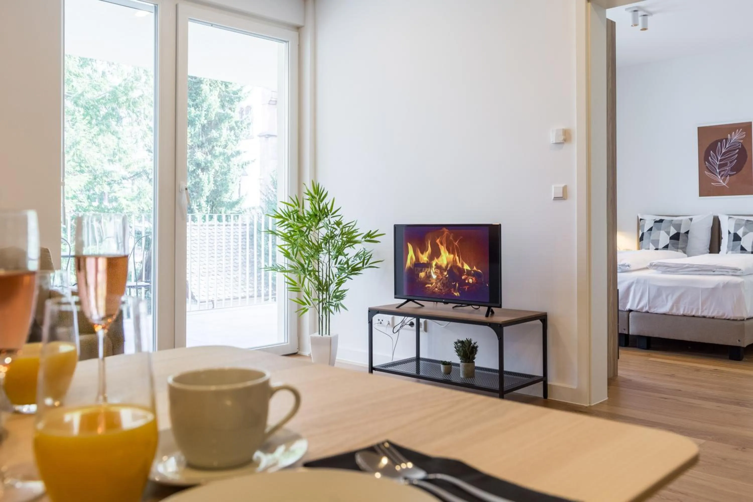 TV and multimedia, Bed in living TIMELESS - Adler Apartments Sasbachwalden