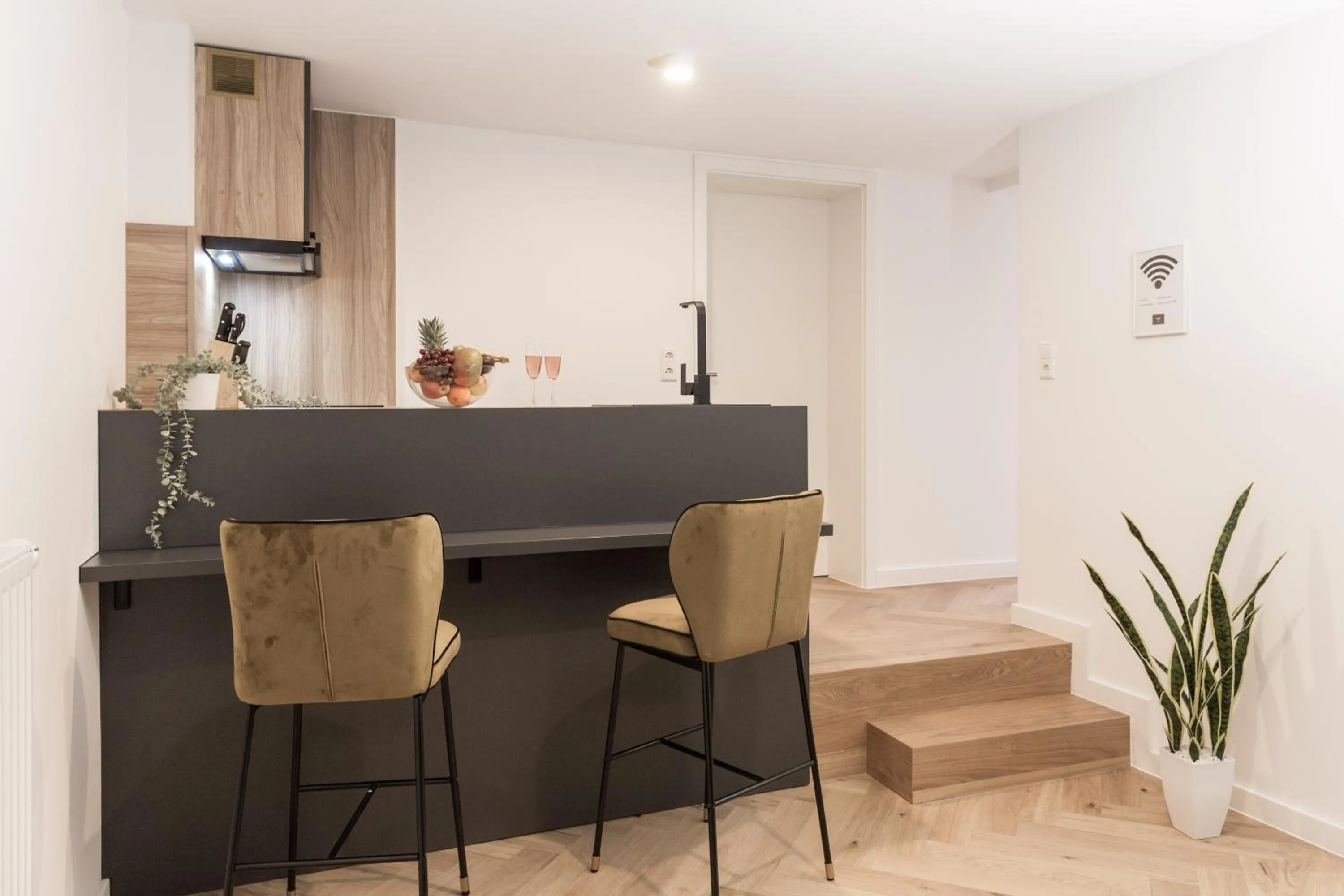 Kitchen or kitchenette in living TIMELESS - Adler Apartments Sasbachwalden