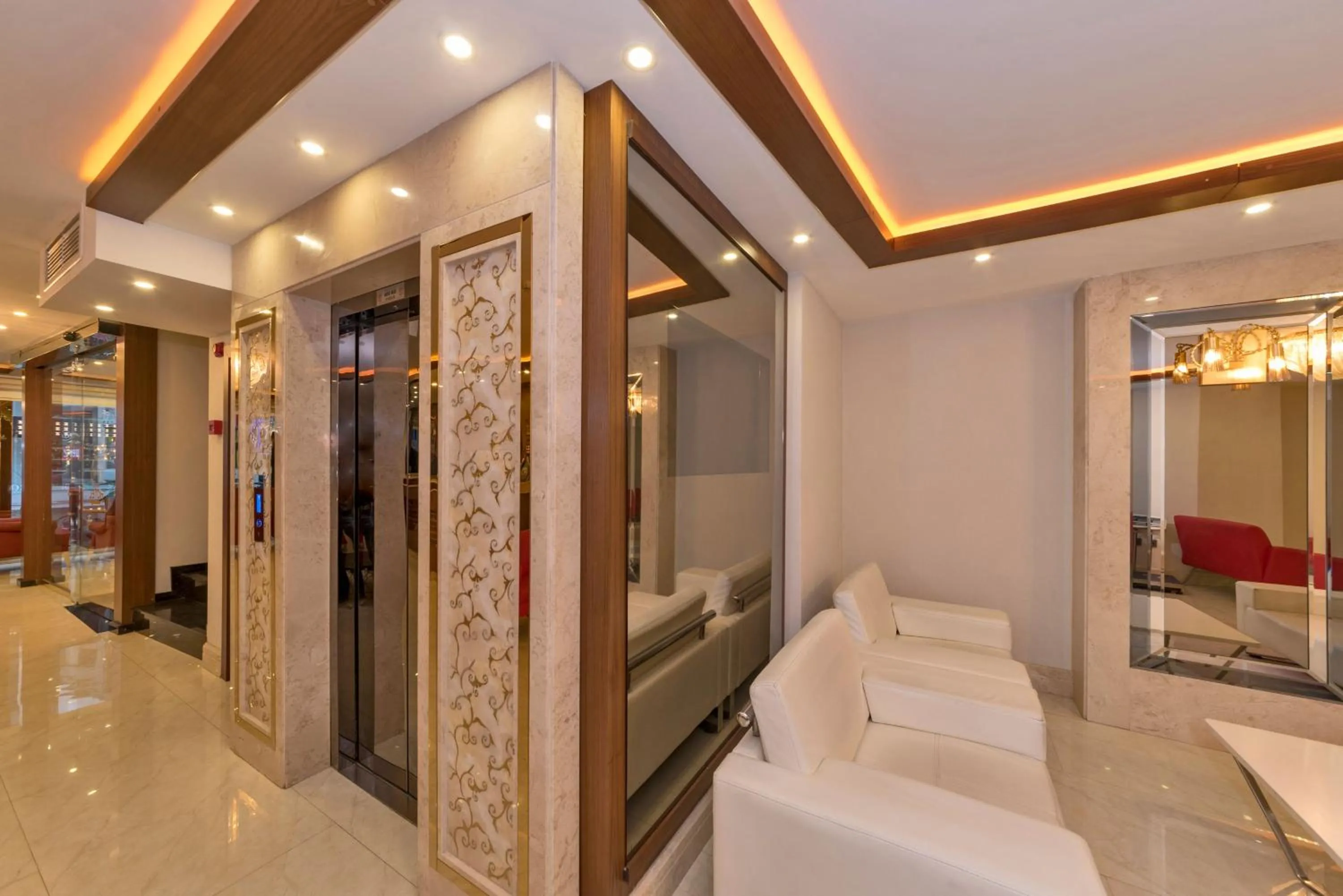 Lobby or reception in Marcello Hotel