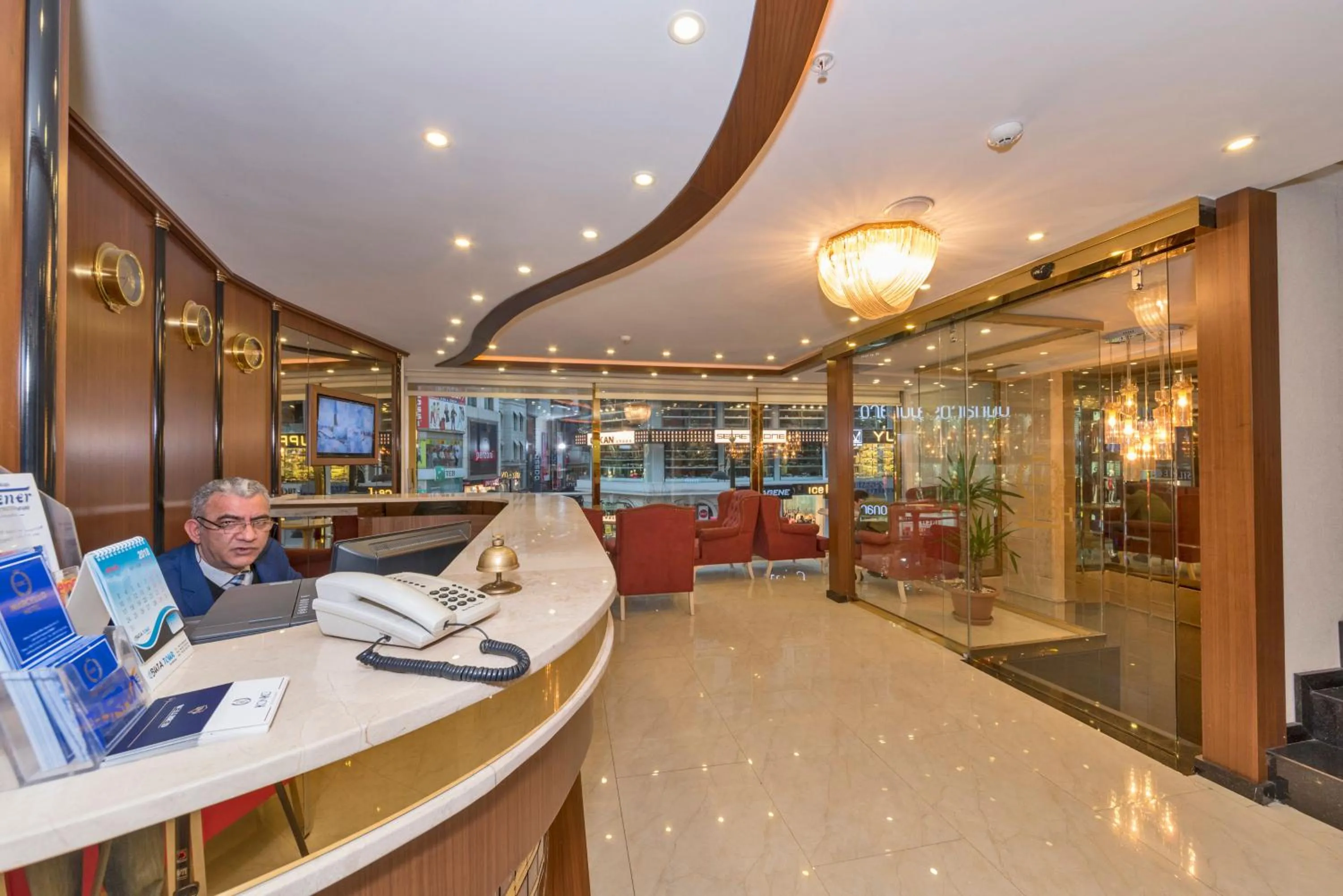 Lobby or reception in Marcello Hotel