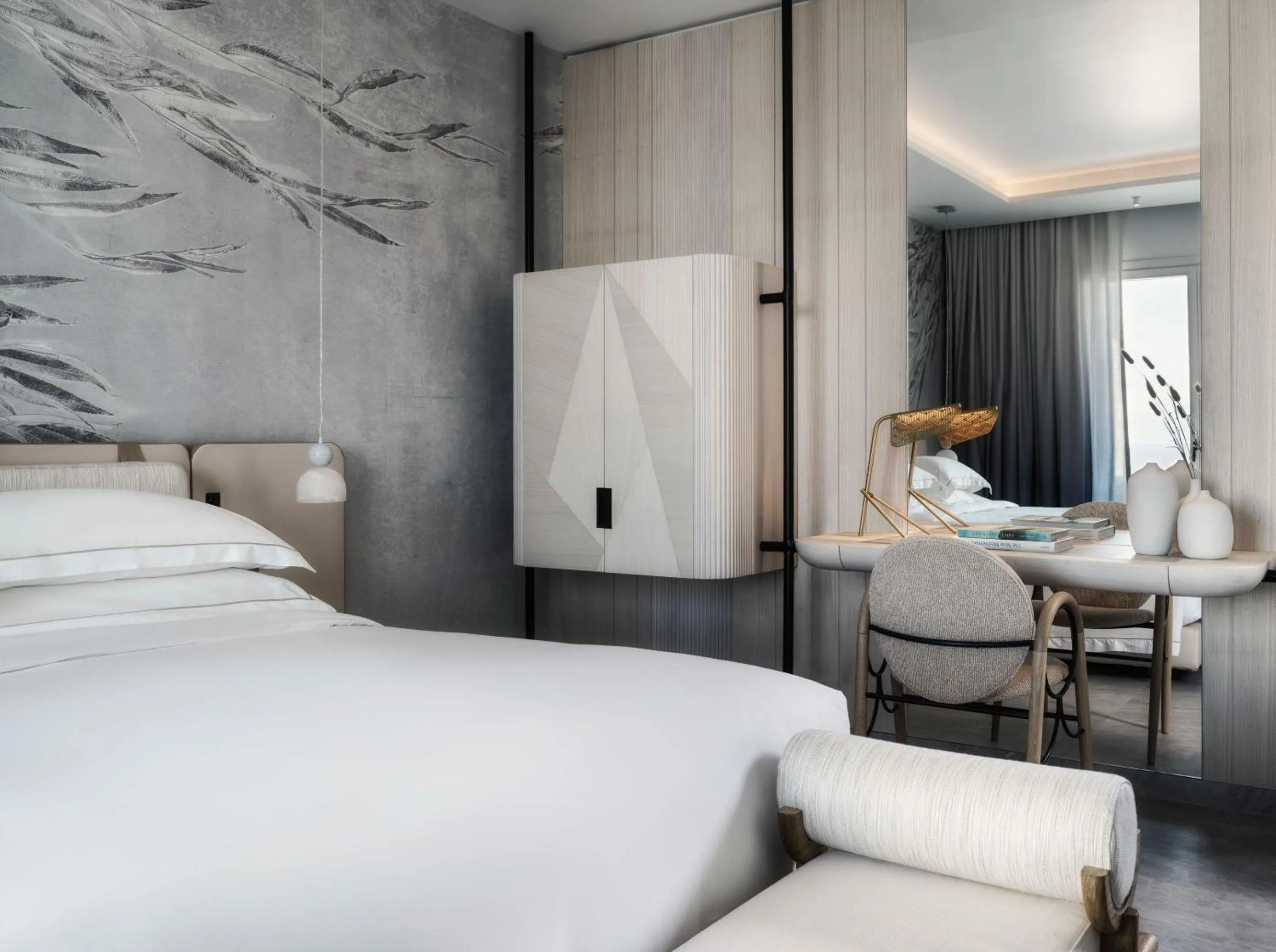 Bed in Deos Mykonos - A Myconian Collection Hotel