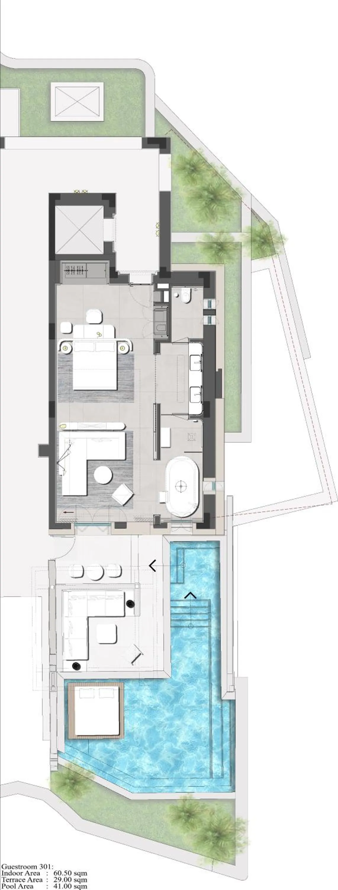 Floor plan in Deos Mykonos - A Myconian Collection Hotel