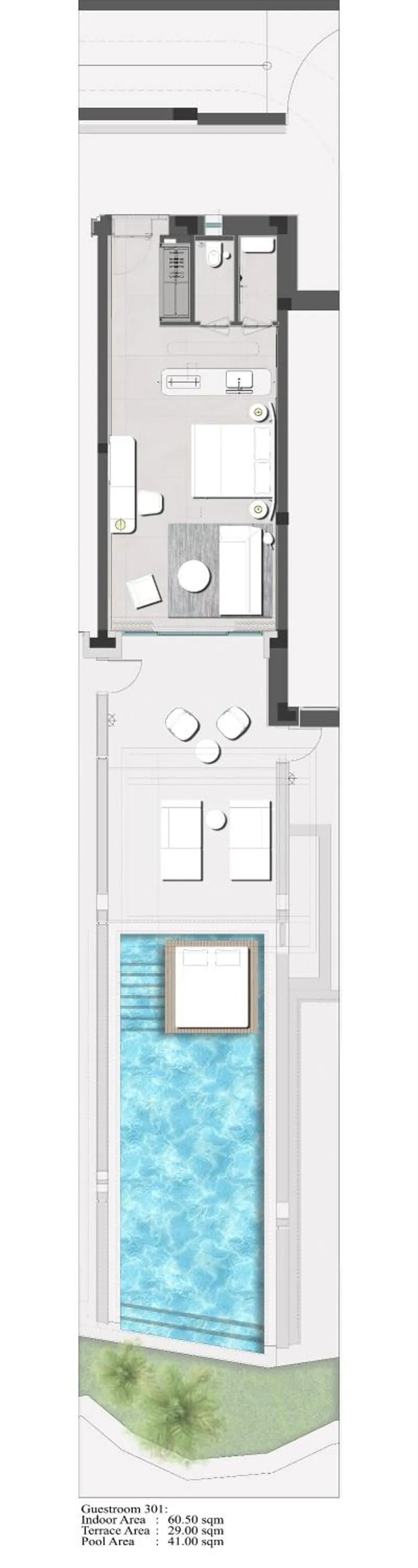 Floor plan in Deos Mykonos - A Myconian Collection Hotel