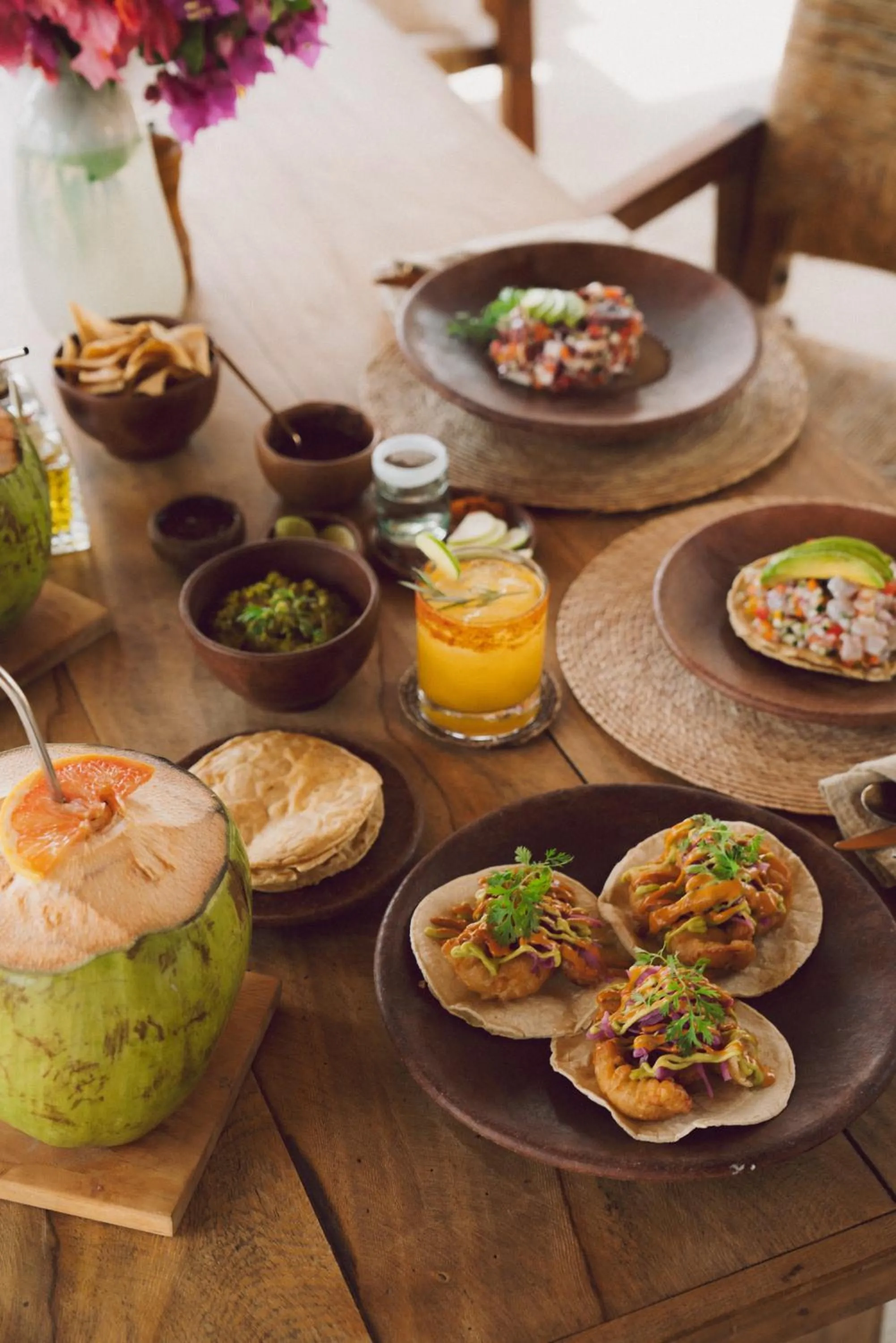 Food and drinks in Casa Yuma, Puerto Escondido