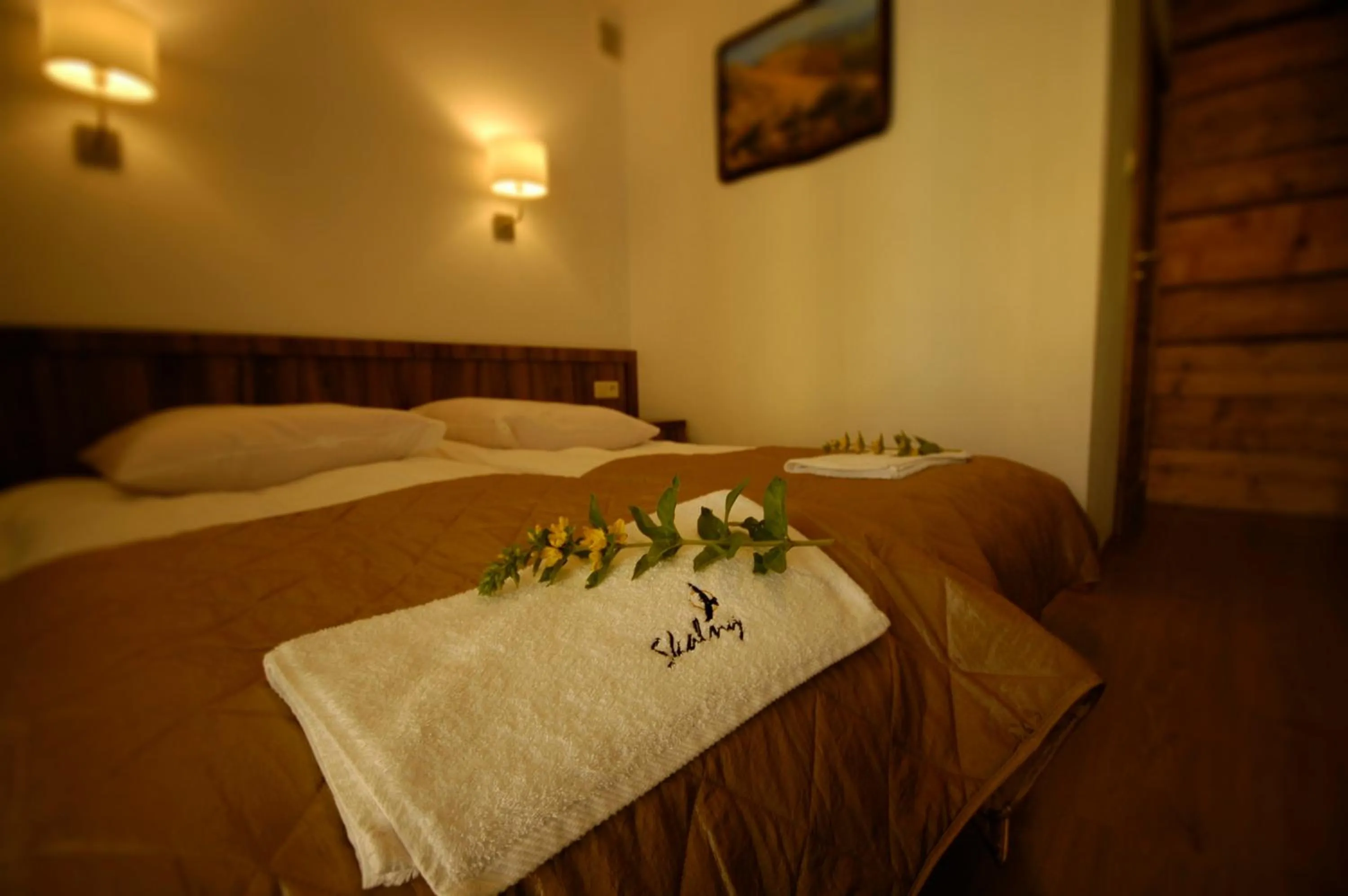 Bed in Dom na Skale - Apartamenty w Bieszczadach nad Soliną