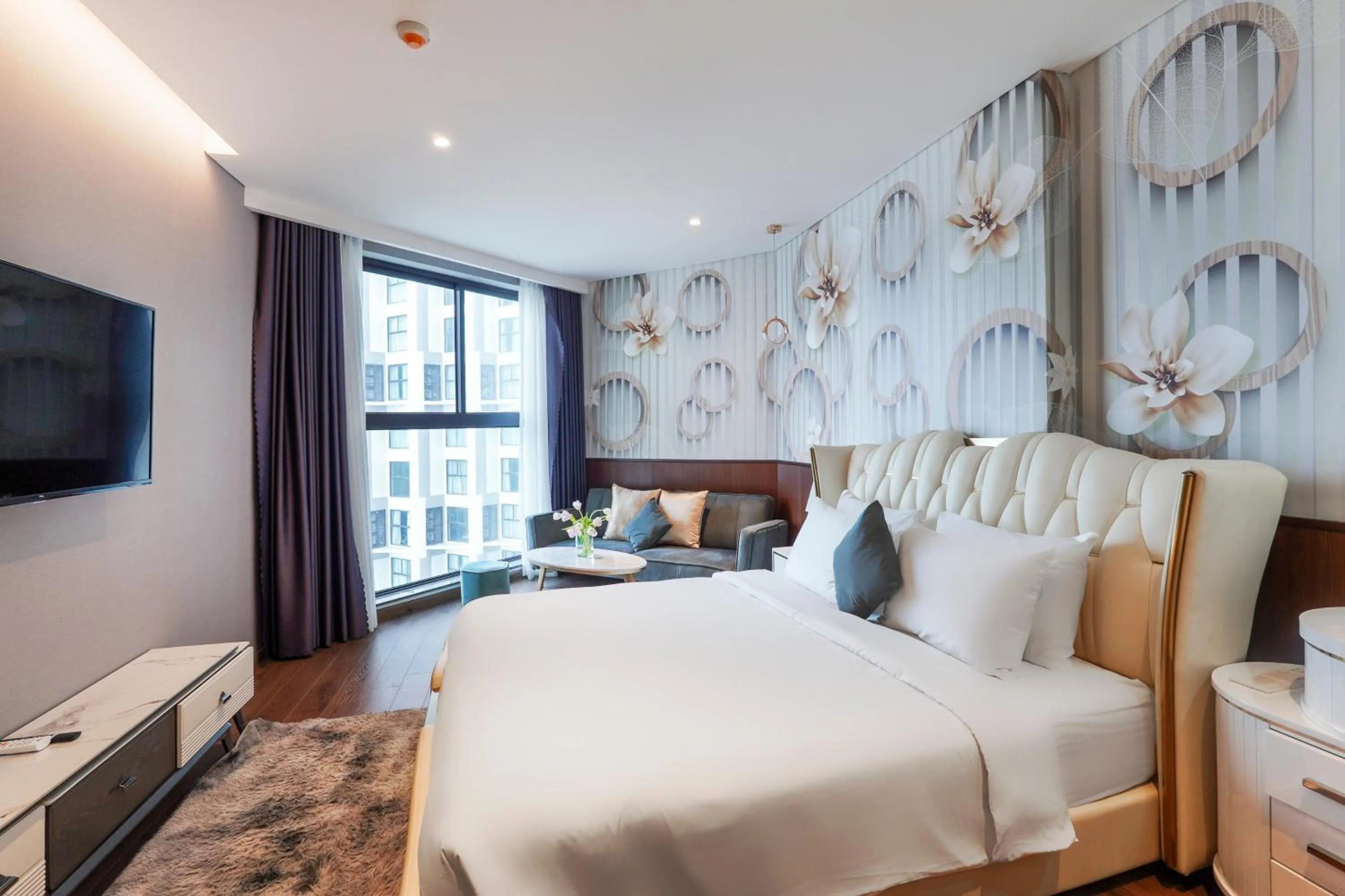 Seating area, Bed in Mandala Apartment & Resort Chambay, Mui Ne - By B4B & S3