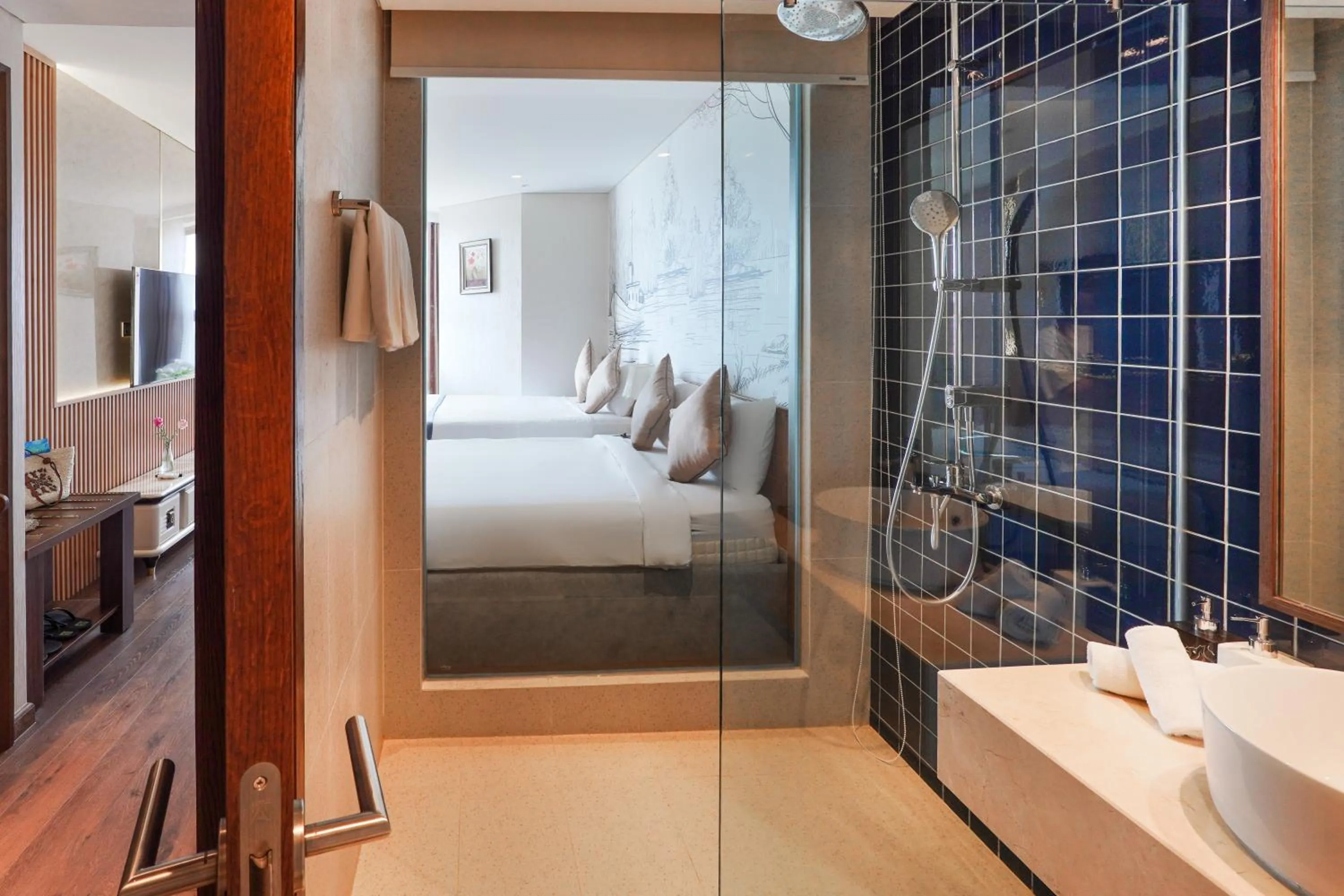 Shower in Mandala Apartment & Resort Chambay, Mui Ne - By B4B & S3