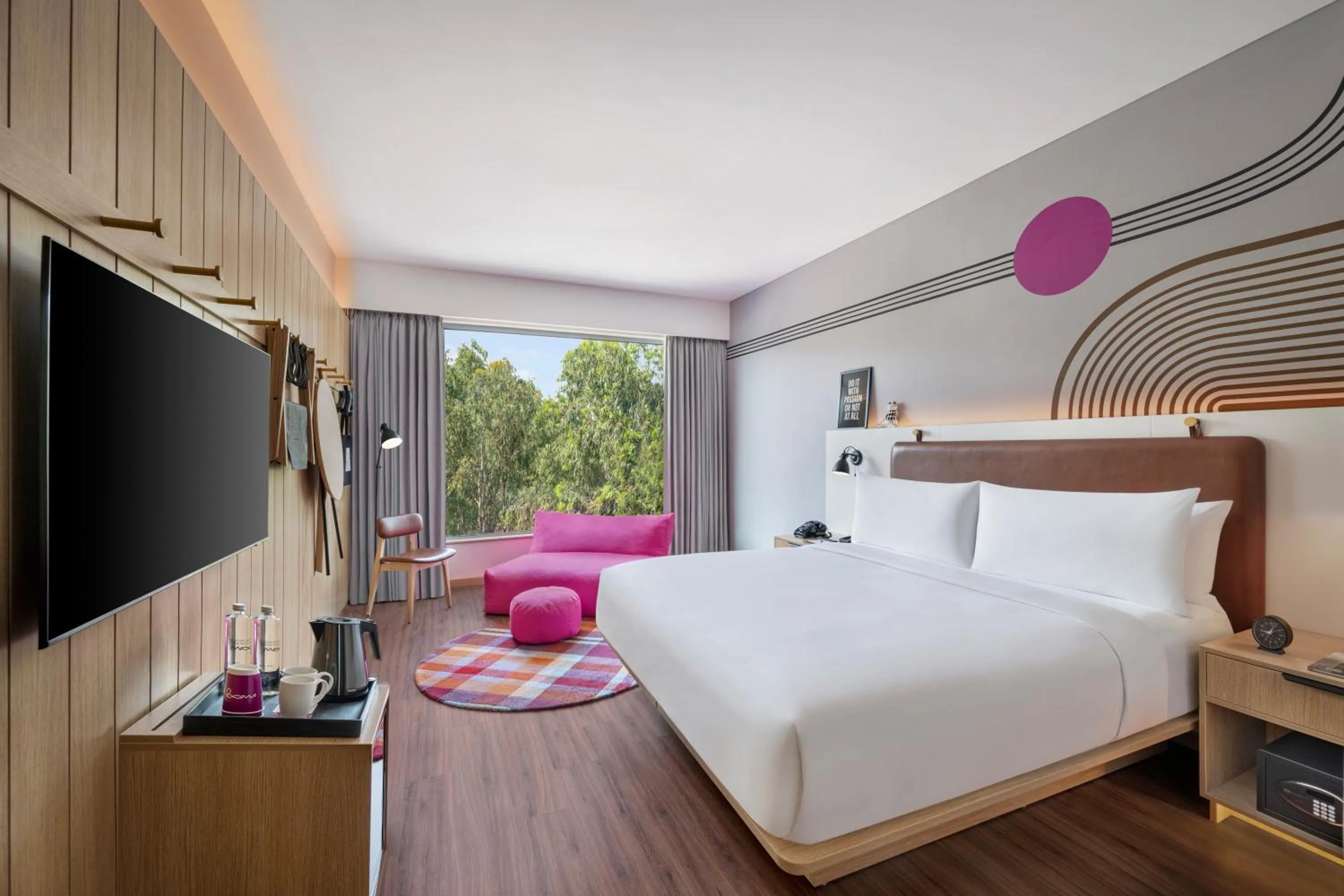 Bedroom, Bed in Moxy Bengaluru Airport Prestige Tech Cloud