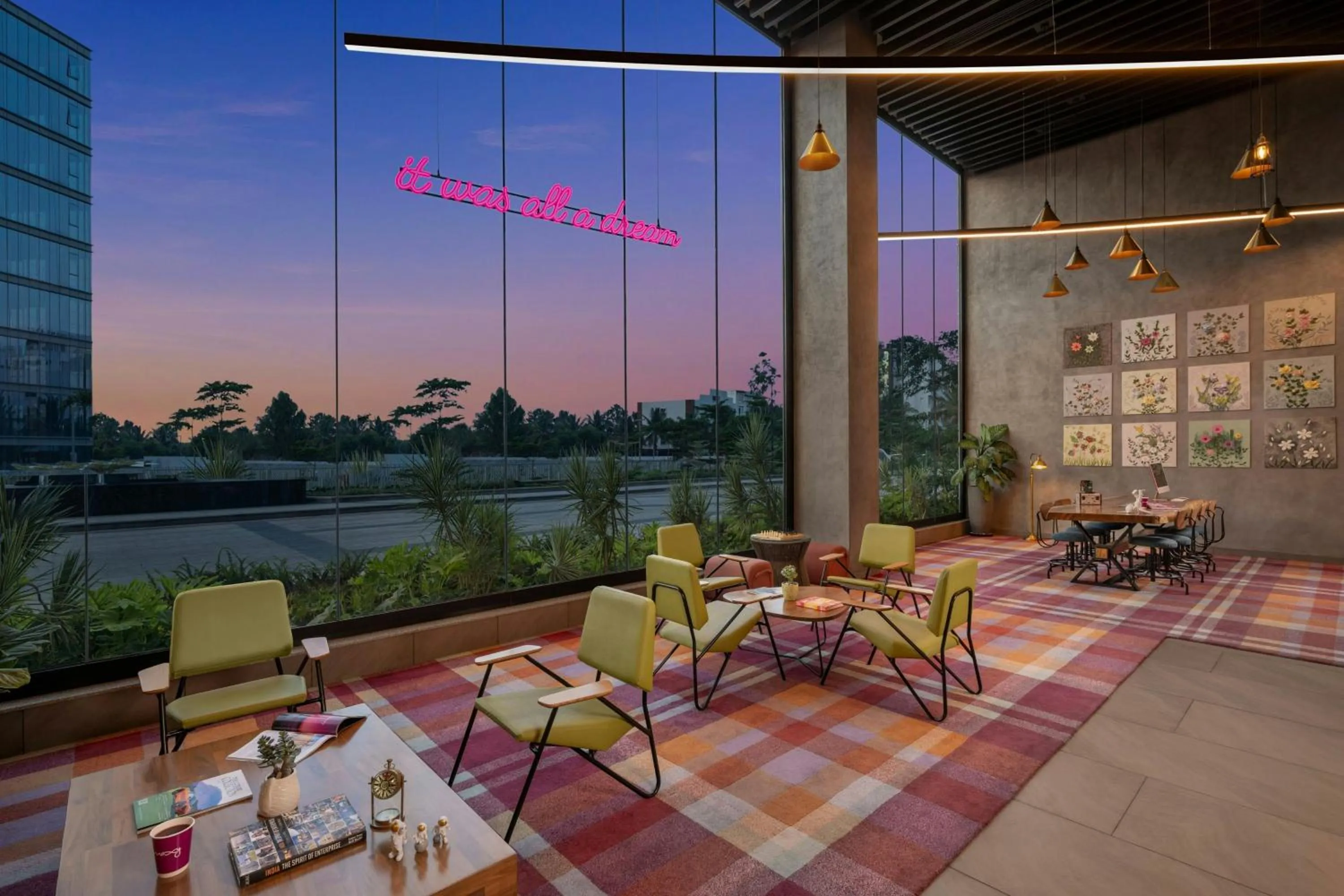 Lobby or reception in Moxy Bengaluru Airport Prestige Tech Cloud